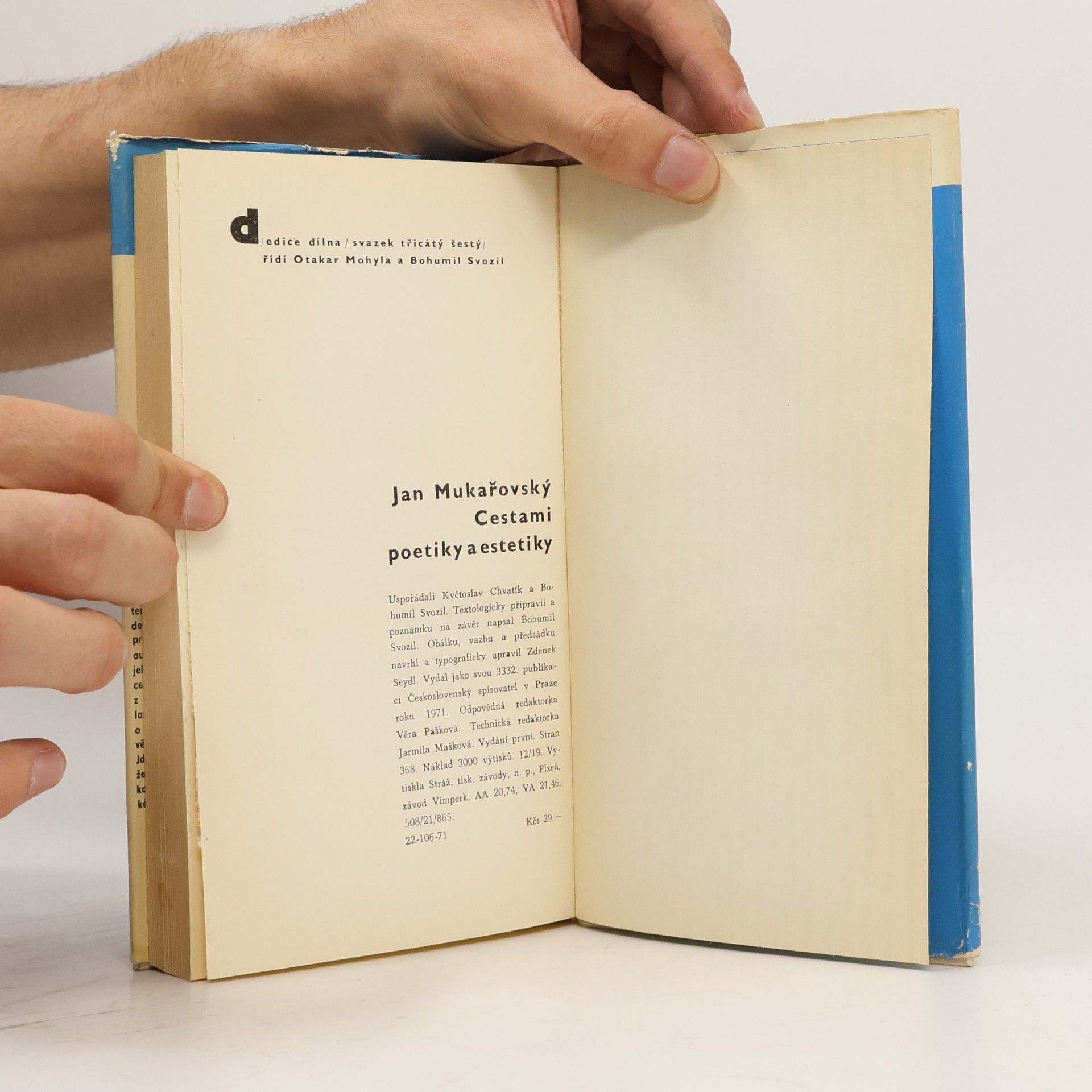 Jan Mukařovský Cestami poetiky a estetiky