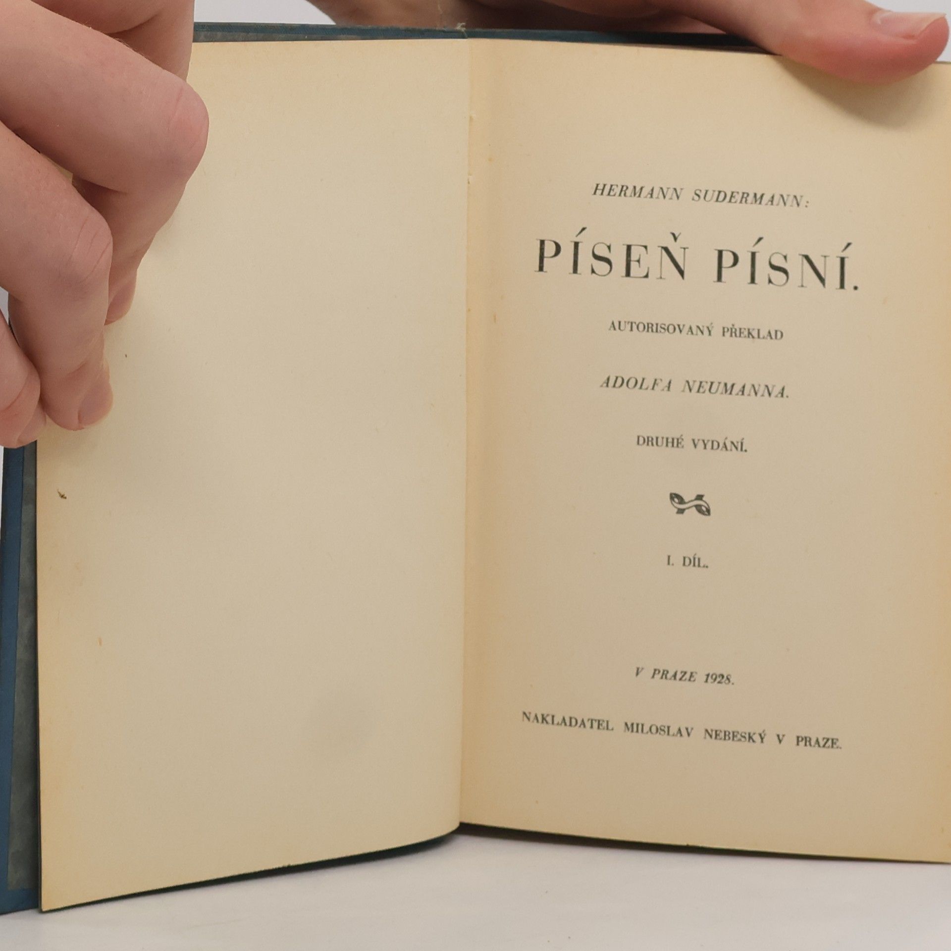 Hermann Südermann Píseň písní. Díl I.
