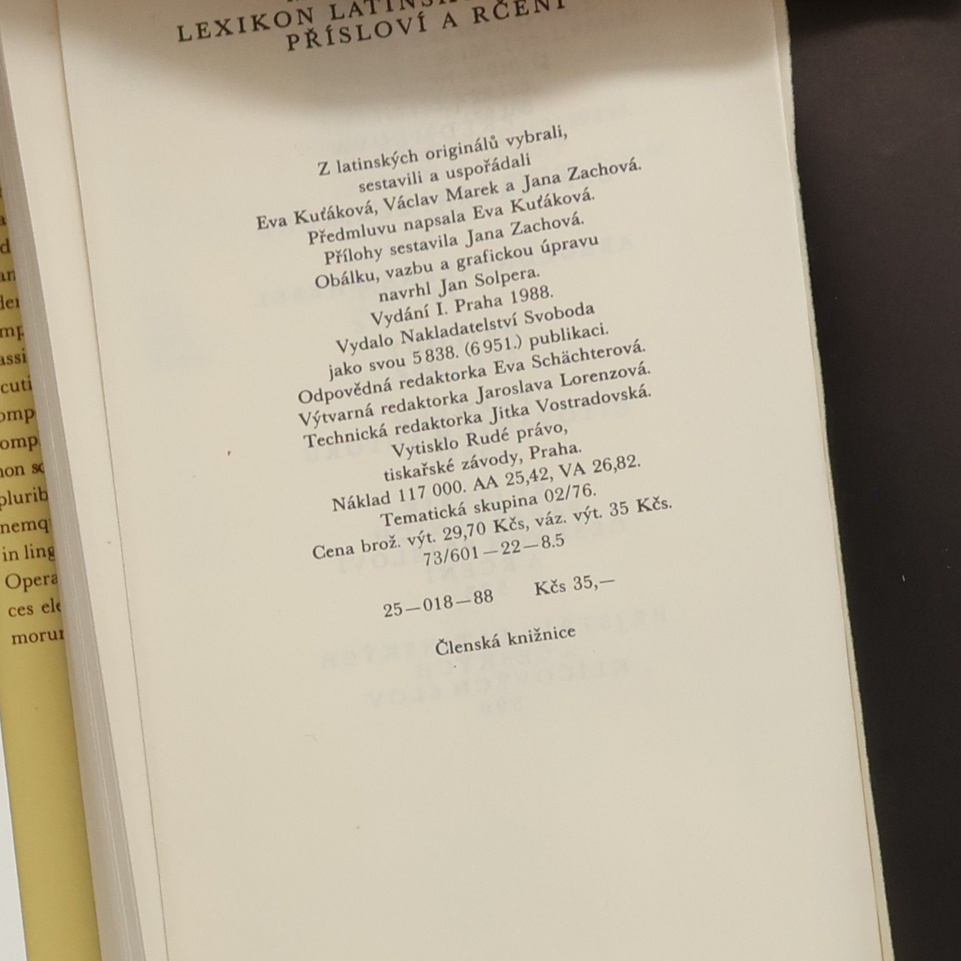 Eva Kuťáková Moudrost věků. Lexikon latinských výroků, přísloví a rčení