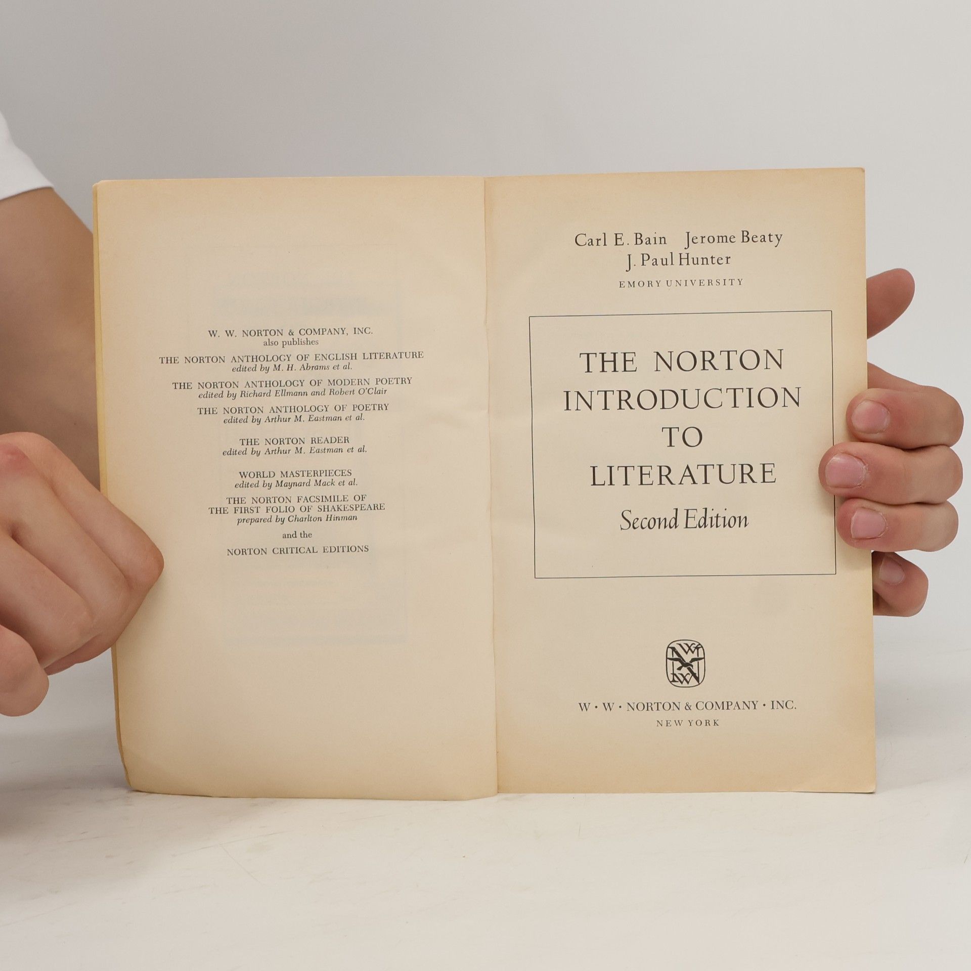 Carl E. Bain The Norton Introduction to Literature