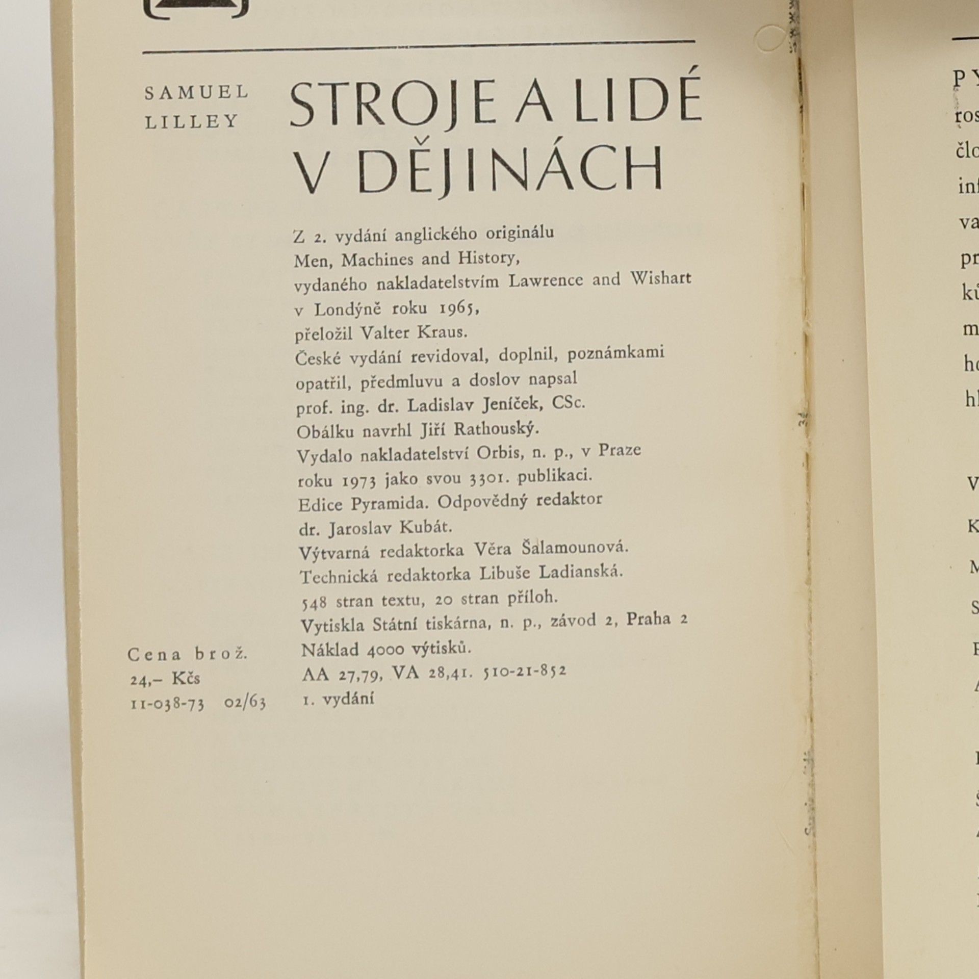 Samuel Lilley Stroje a lidé v dějinách