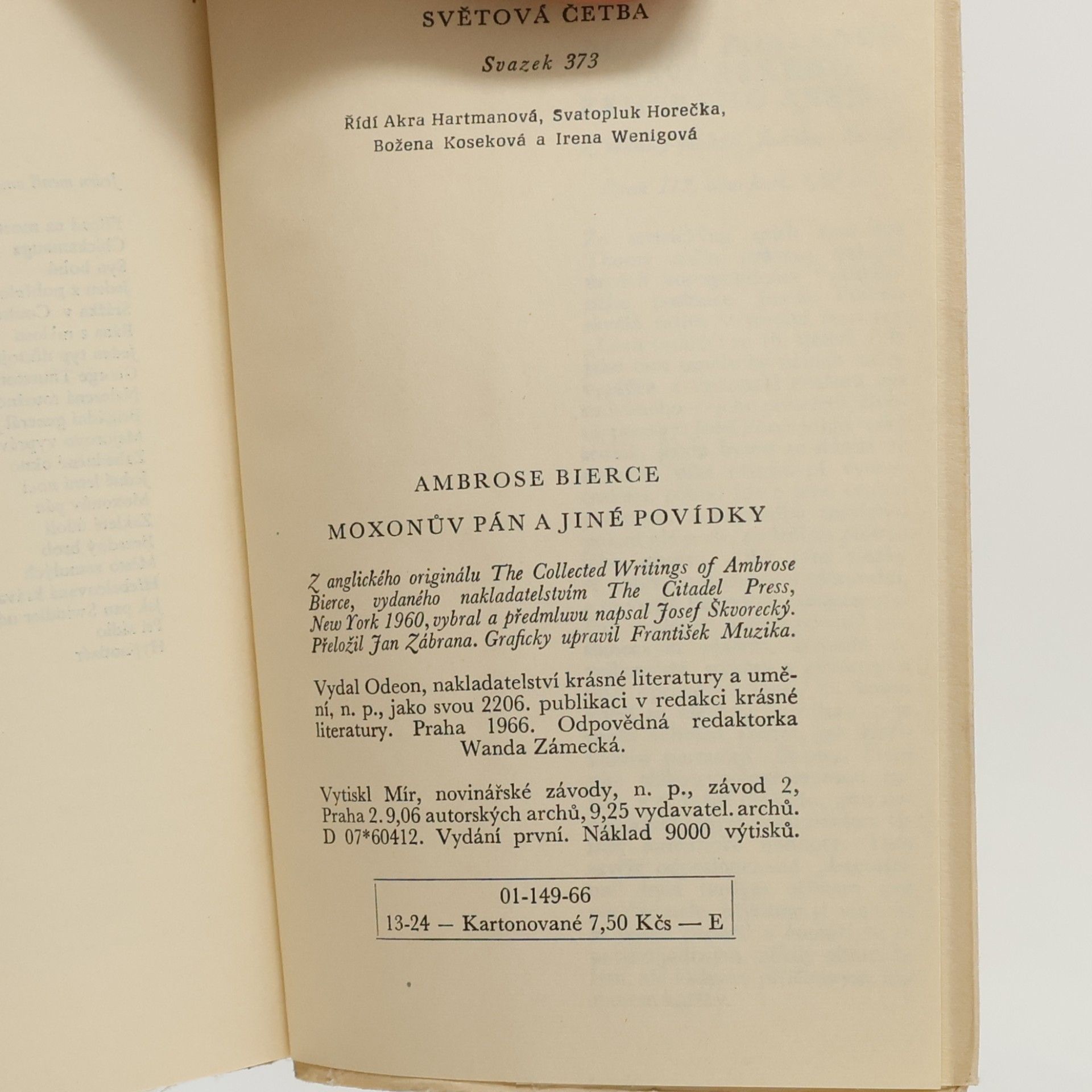 Ambrose Bierce Moxonův pán a jiné povídky