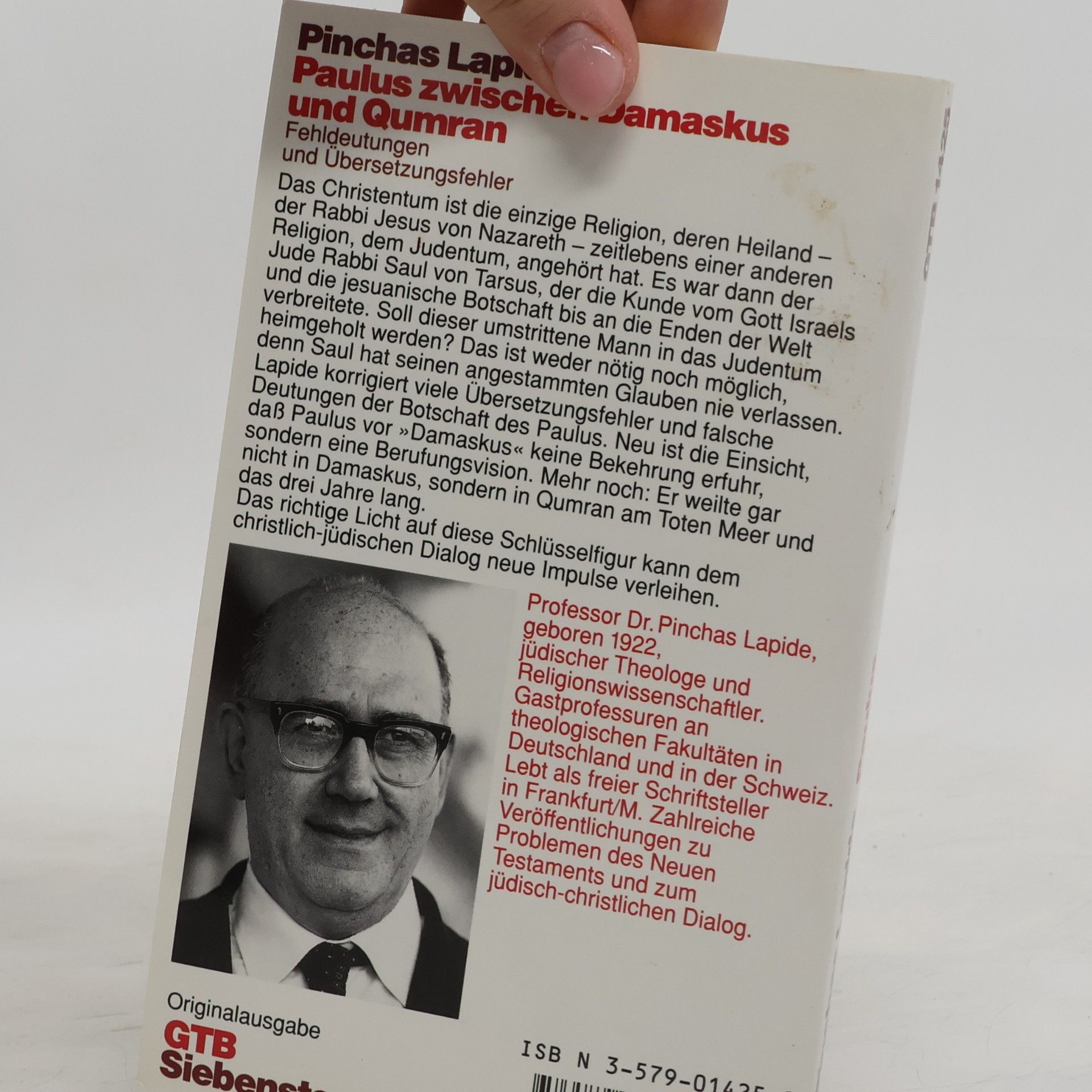 Pinchas Lapide Paulus, zwischen Damaskus und Qumran : Fehldeutungen und Übersetzungsfehler