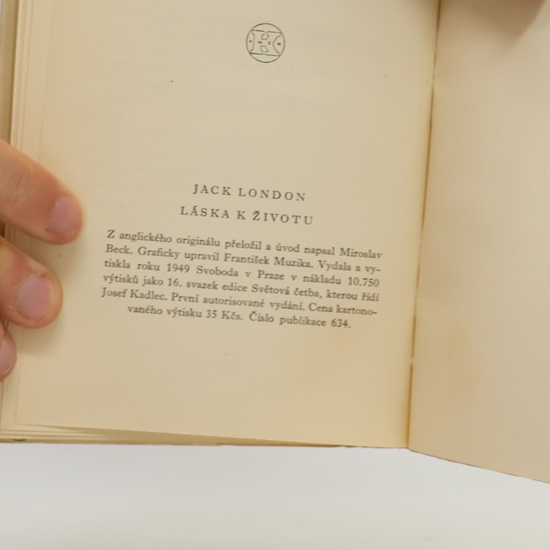 Jack London Láska k životu