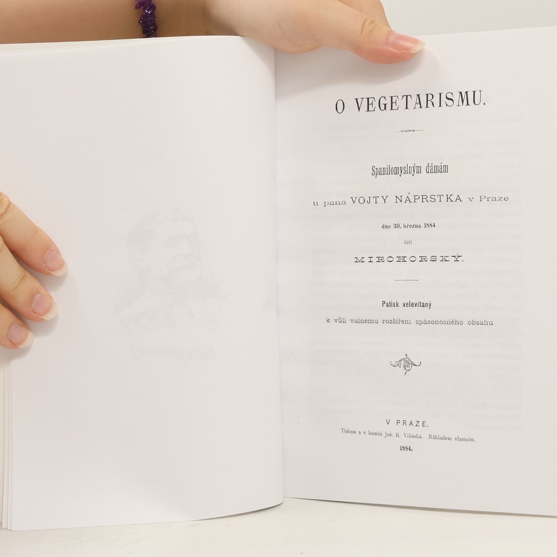 Emanuel Salomon Friedberg Mírohorský O vegetarismu