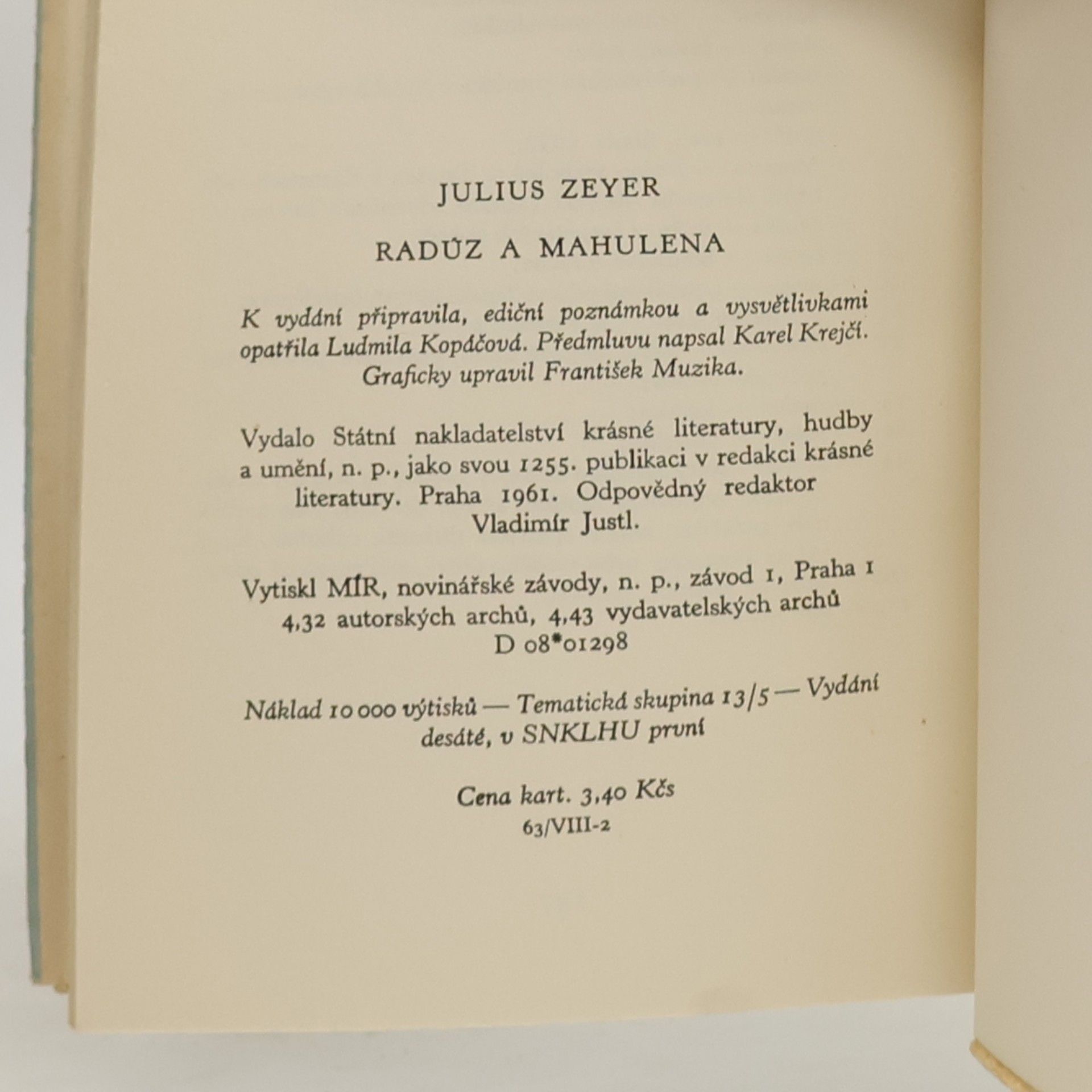 Julius Zeyer Radúz a Mahulena