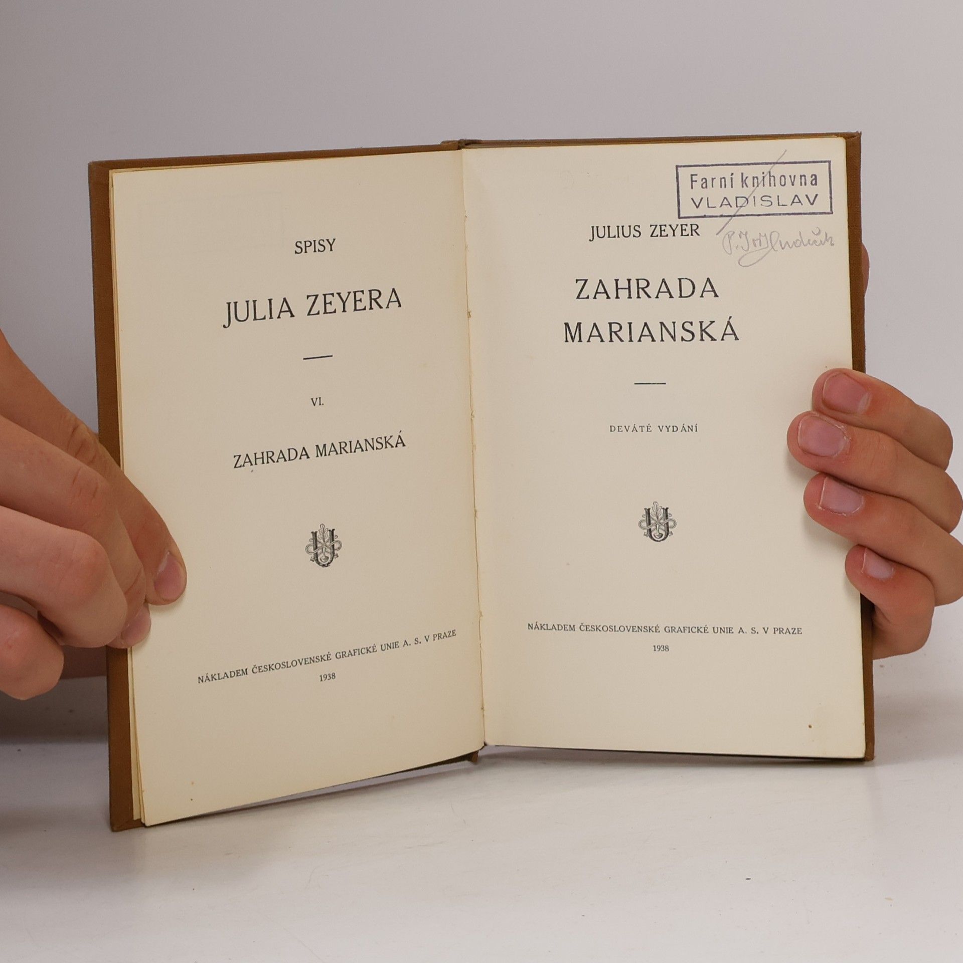 Julius Zeyer Zahrada Marianská