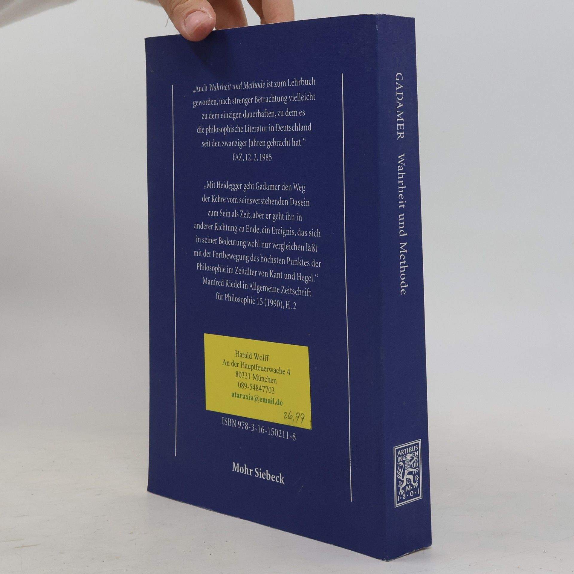 Hans Georg Gadamer Wahrheit und Methode
