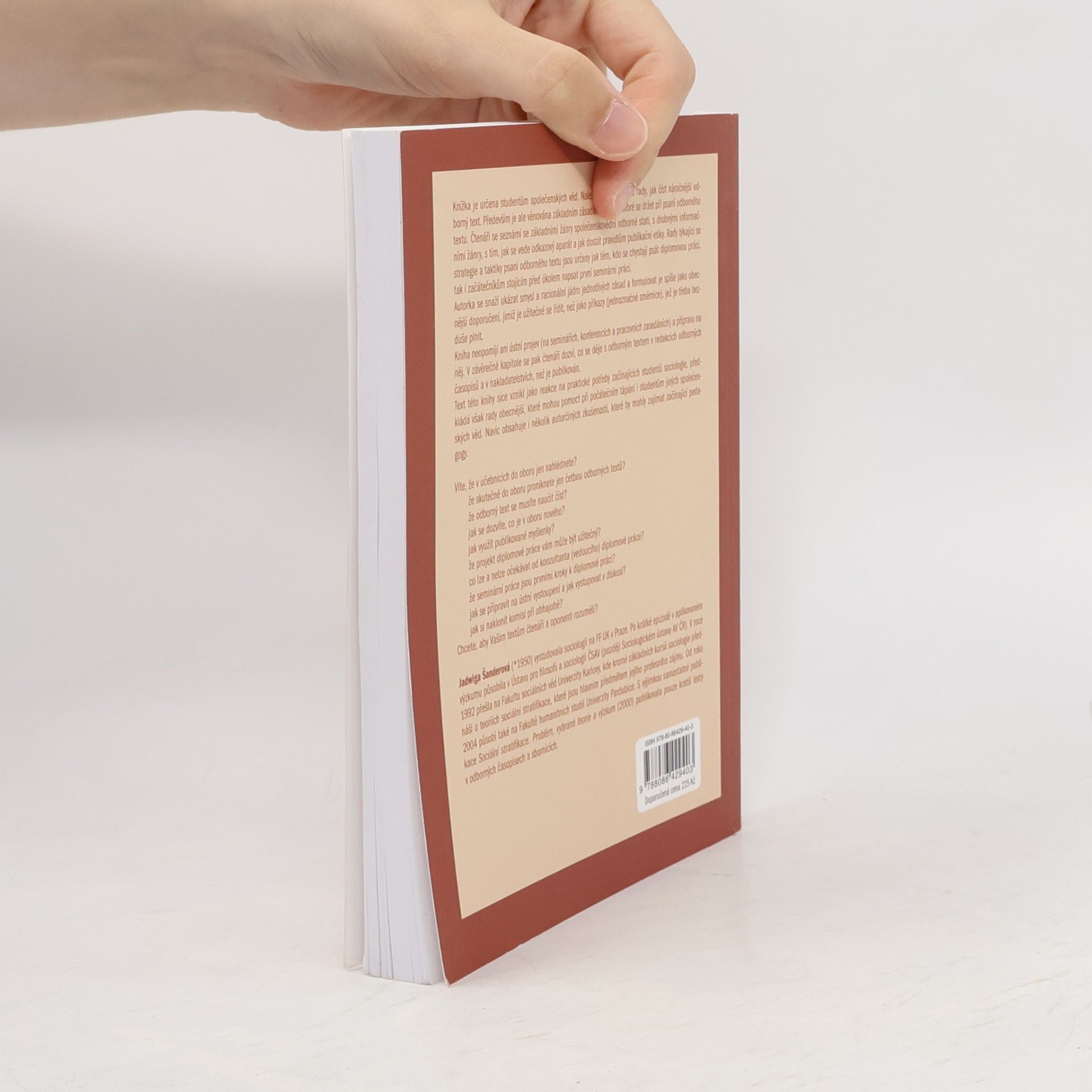 Jadwiga Šanderová Jak číst a psát odborný text ve společenských vědách. Několik zásad pro začátečníky