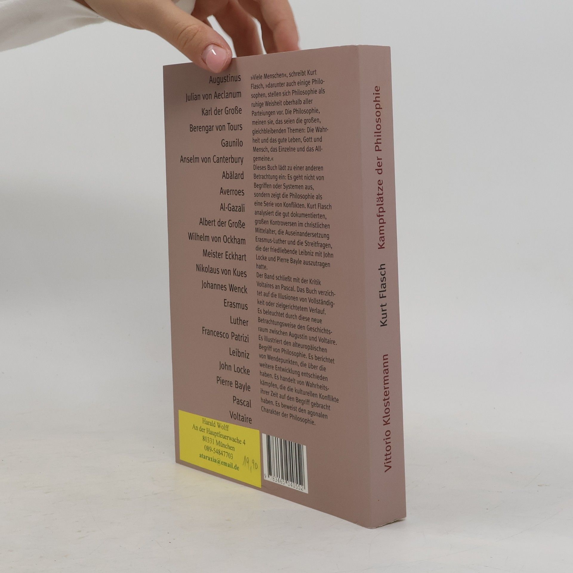 Kurt Flasch Kampfplätze der Philosophie