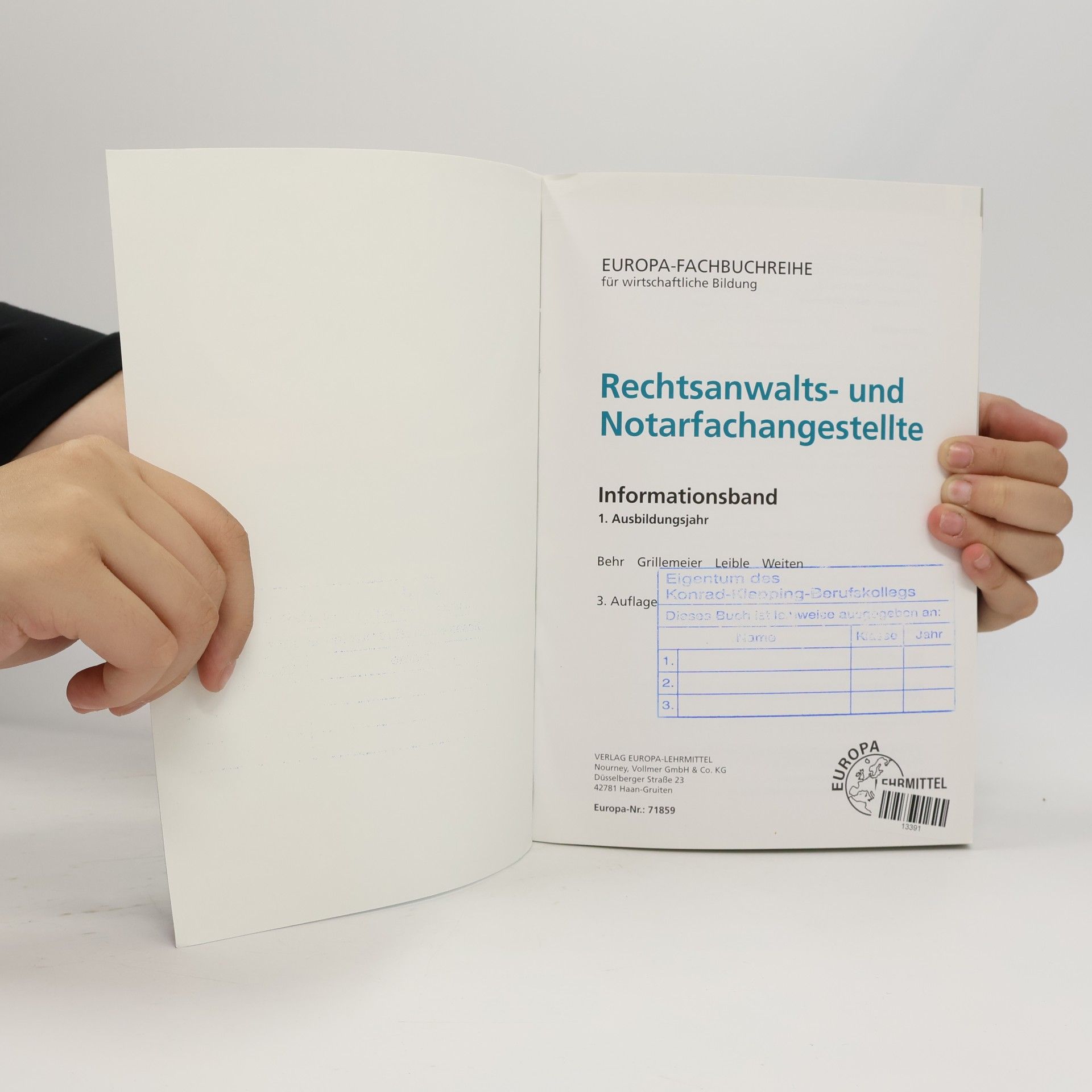 Andreas Behr Rechtsanwalts- und Notarfachangestellte, Informationsband
