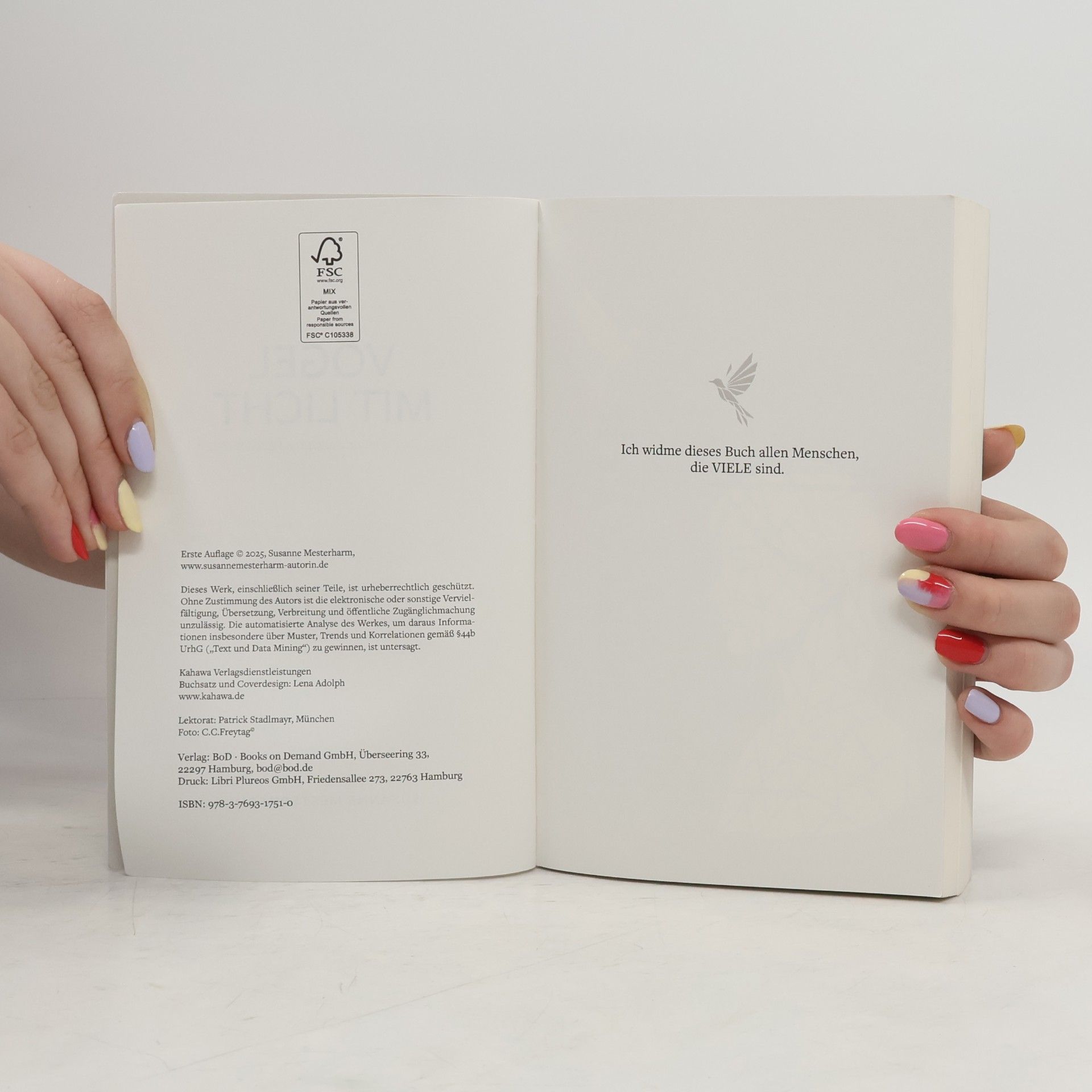 Susanne Mesterharm Vogel mit Licht