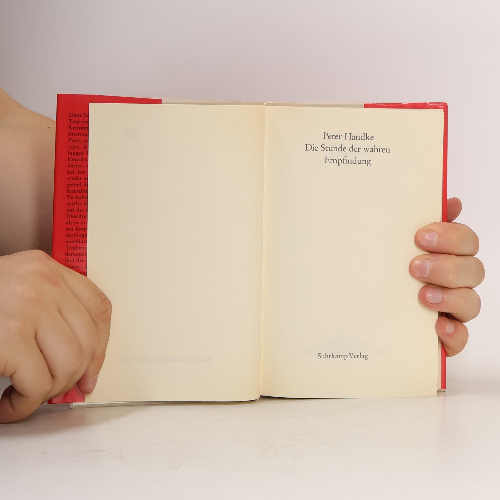 Peter Handke Die Stunde der wahren Empfindung