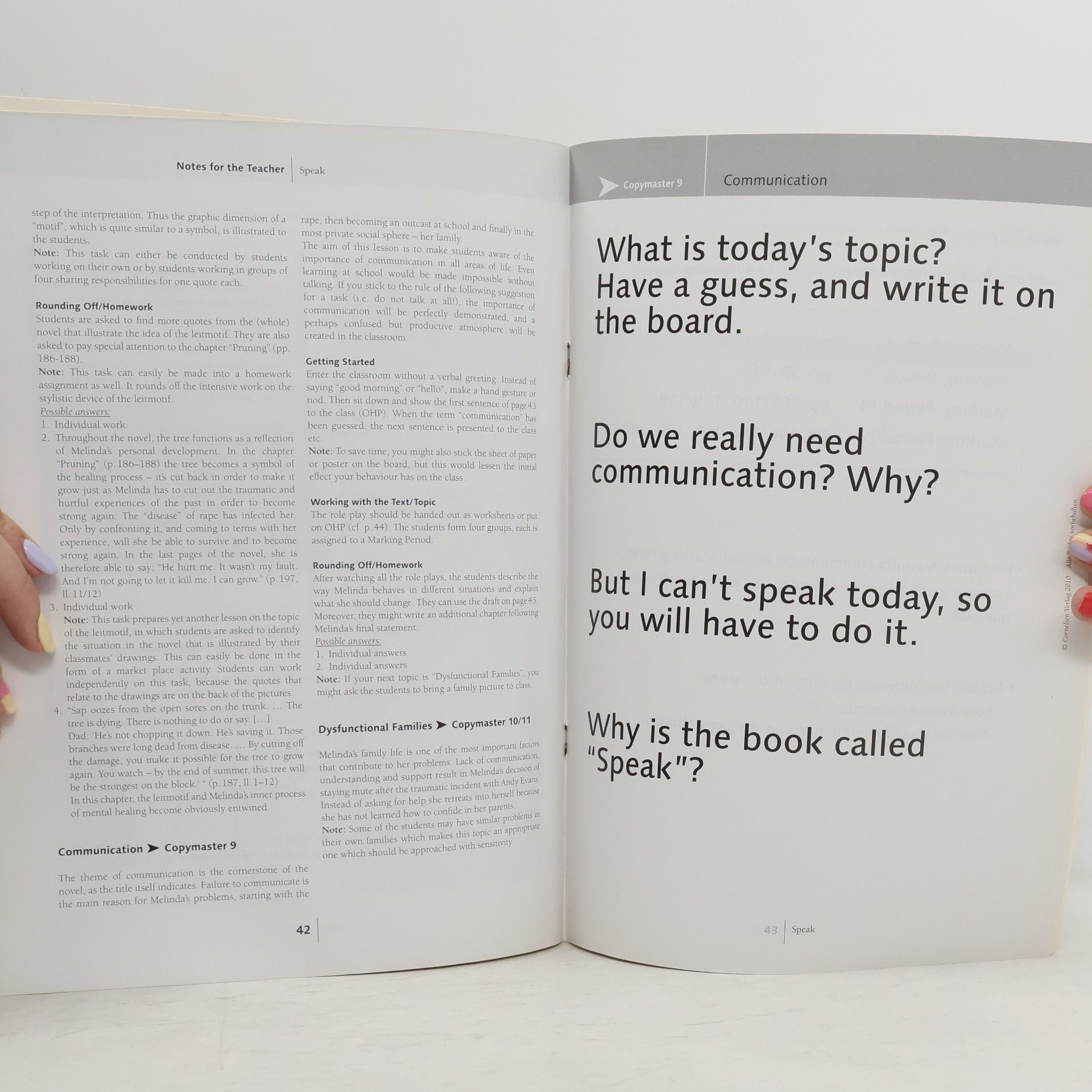 Laurie Halse Anderson Cornelsen Senior English Library: Speak