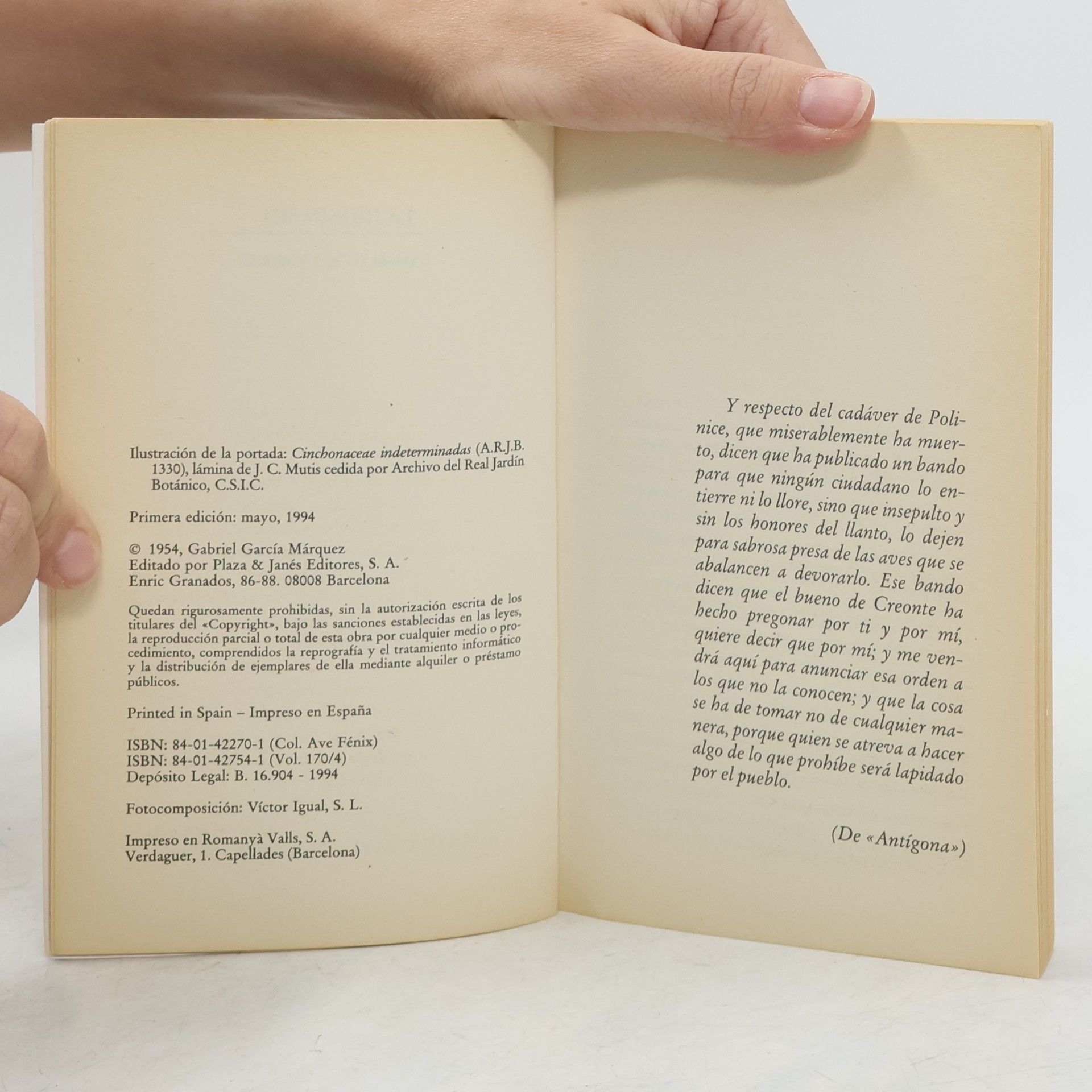 Gabriel García Márquez Ave Fenix: La hojarasca