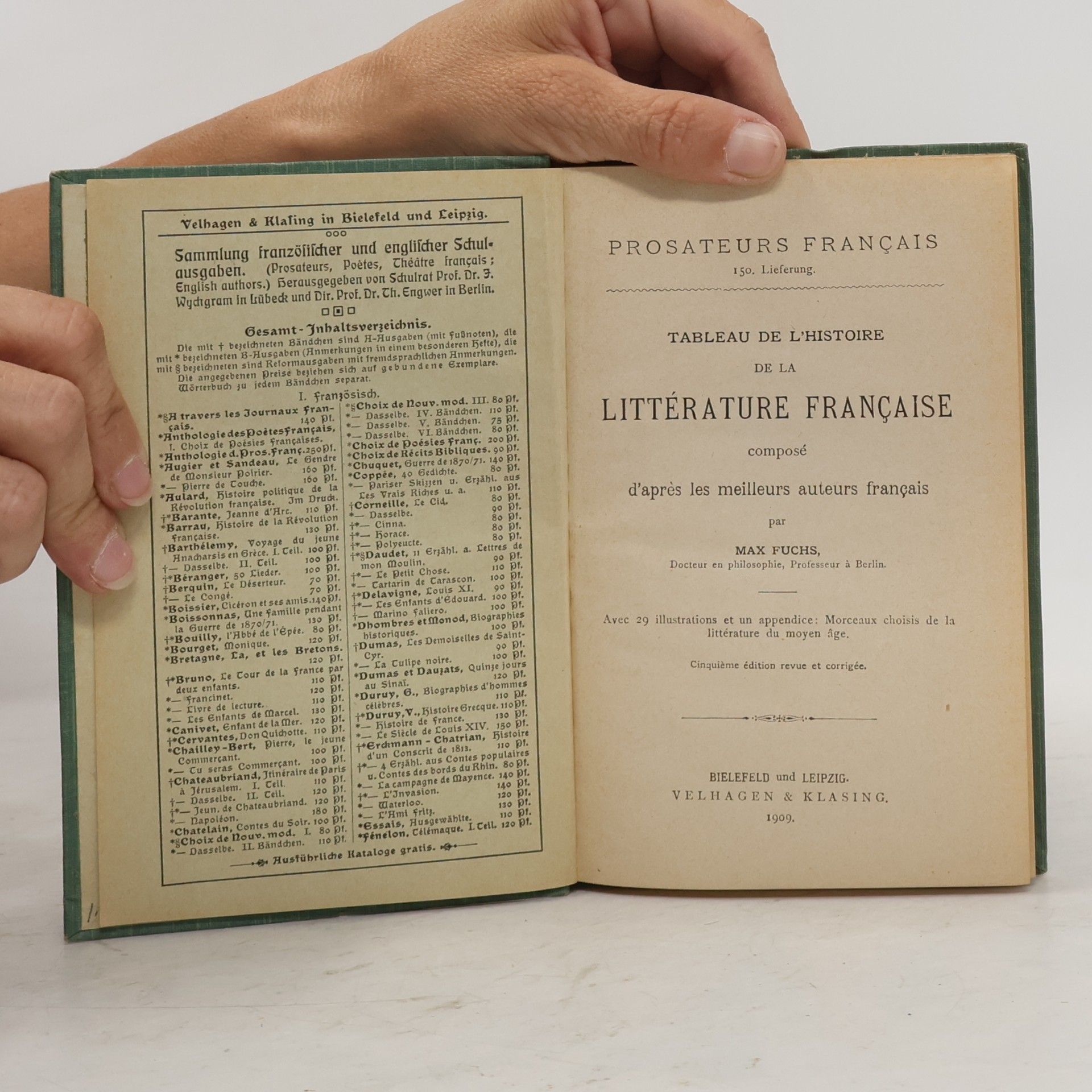 Max Fuchs Tableau de l'Histoire de la Littérature Française Composé d'Après les Meilleurs Auteurs Français