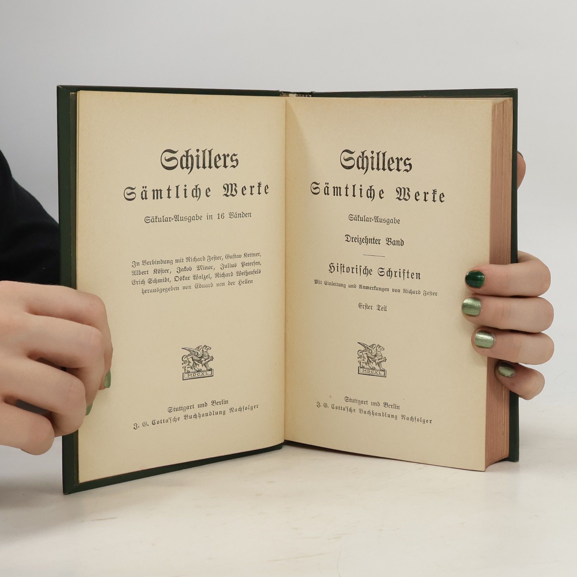 Friedrich Schiller Schillers sämtliche Werke. Band 13, Ester Teil