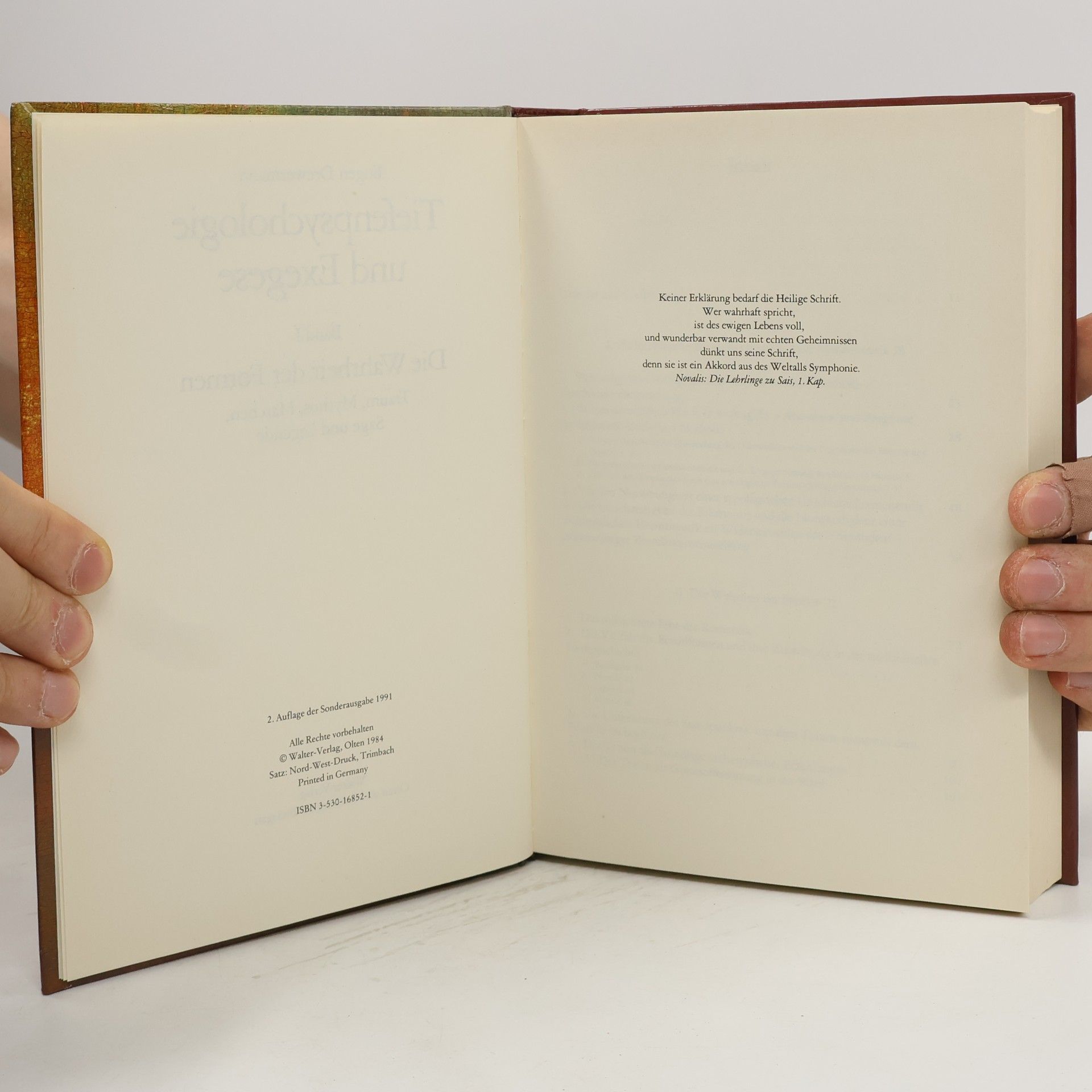 Eugen Drewermann Tiefenpsychologie und Exegese. Band I.