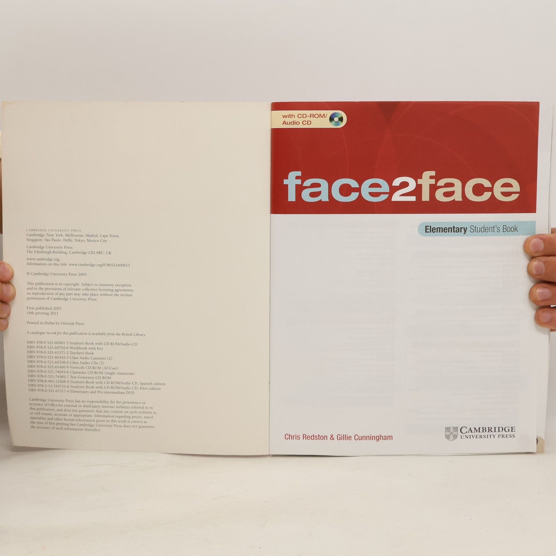 Gillie Cunningham Face2face. Elementary A1 & A2 Student's Book