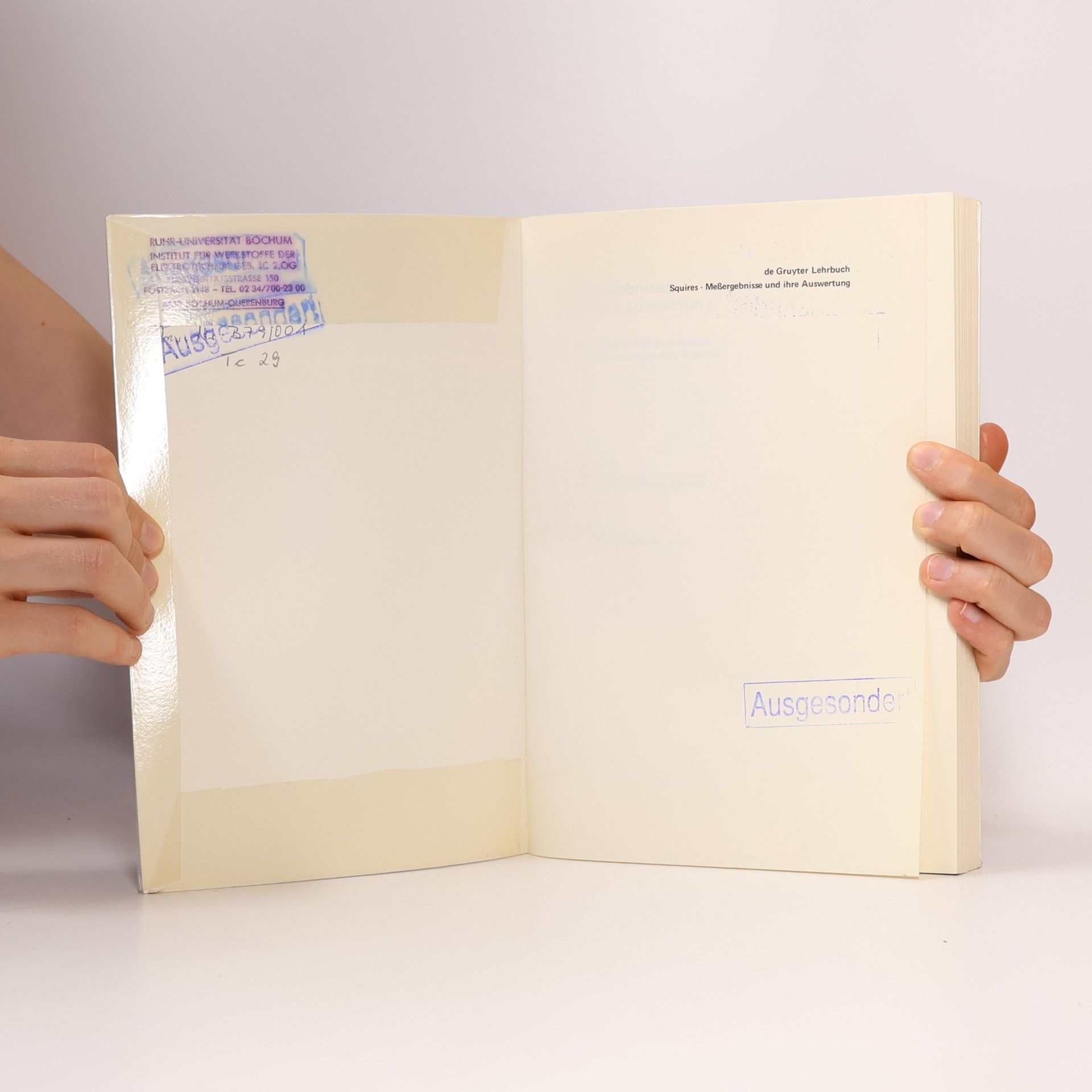 Gordon Leslie Squires De Gruyter Lehrbuch: Messergebnisse und ihre Auswertung