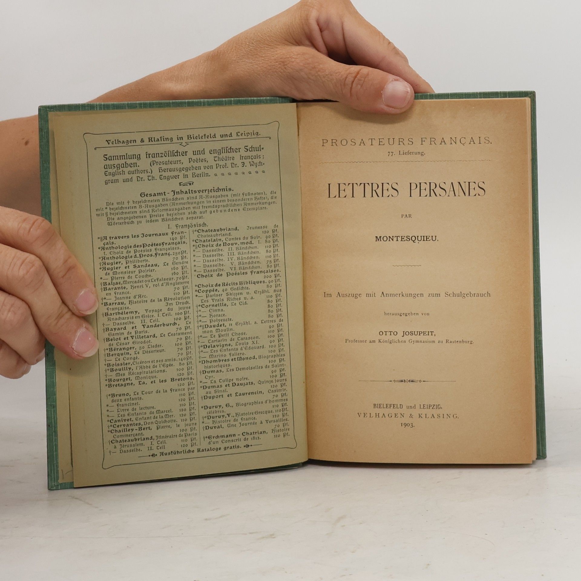 Otto Josupeit Lettres Persanes par Montesquieu