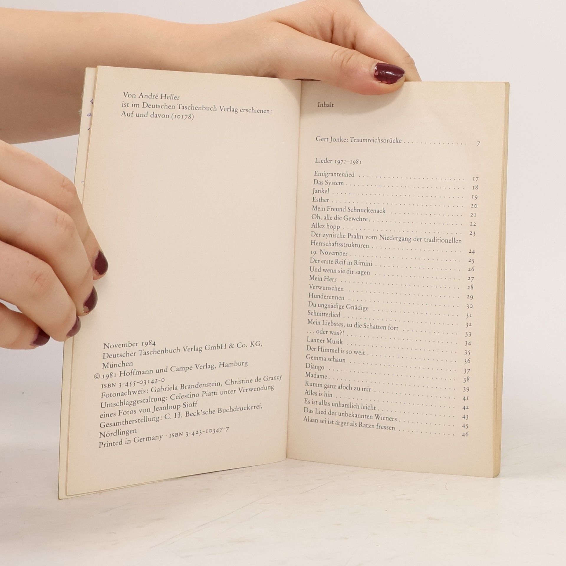 Andrè Heller dtv Literatur: Die Sprache der Salamander. Lieder 1971-1981