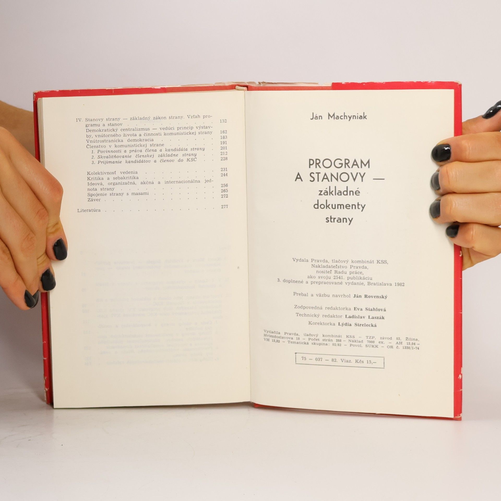Ján Machyniak Program a stanovy - základné dokumenty strany