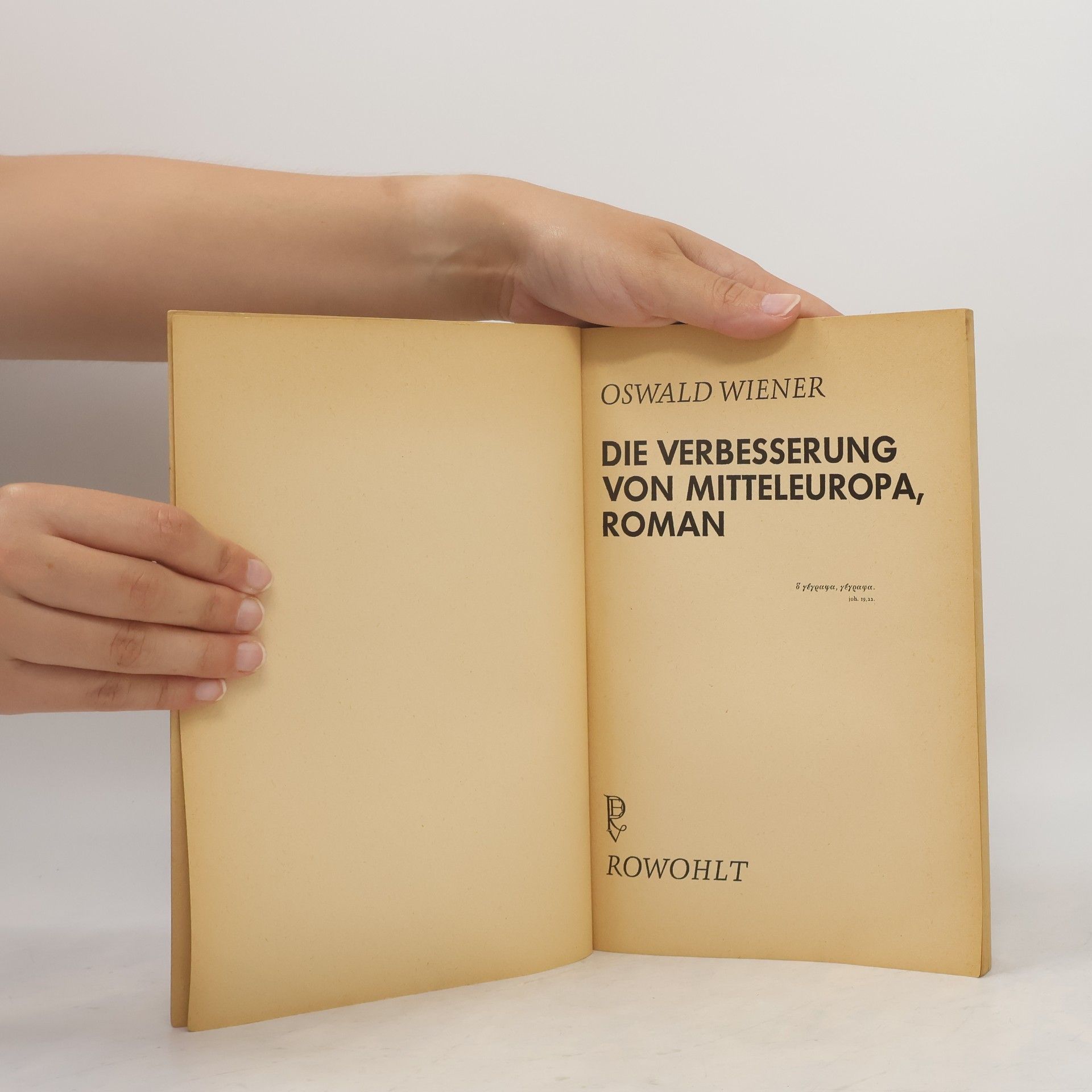 Oswald Wiener Die Verbesserung von Mitteleuropa
