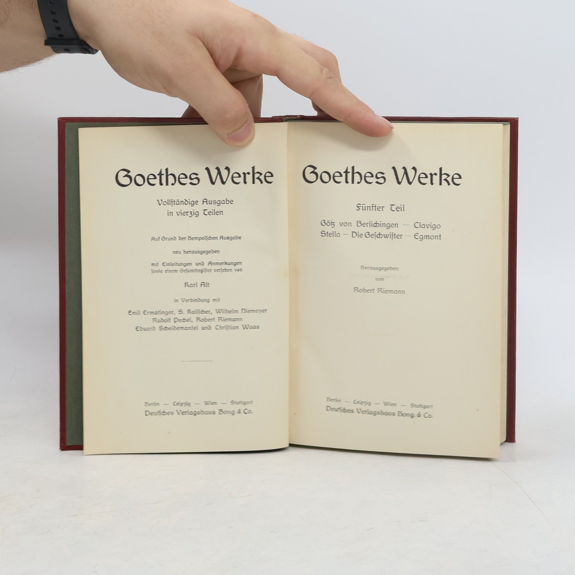 Johann Wolfgang von Goethe Goethes Werke V.