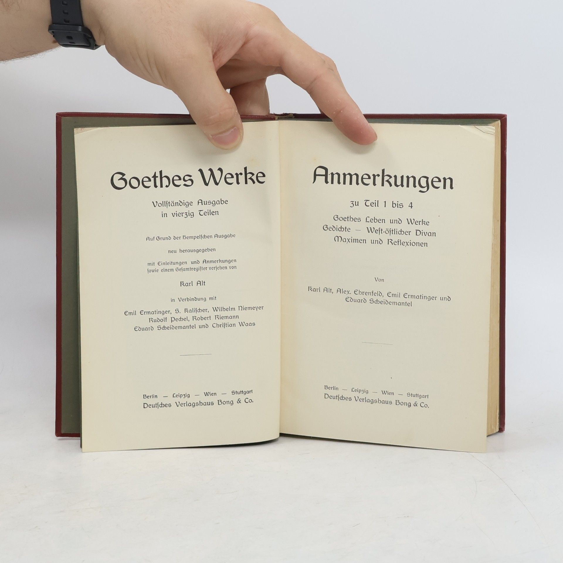 Johann Wolfgang von Goethe Anmerkungen. Teil 1 bis 4
