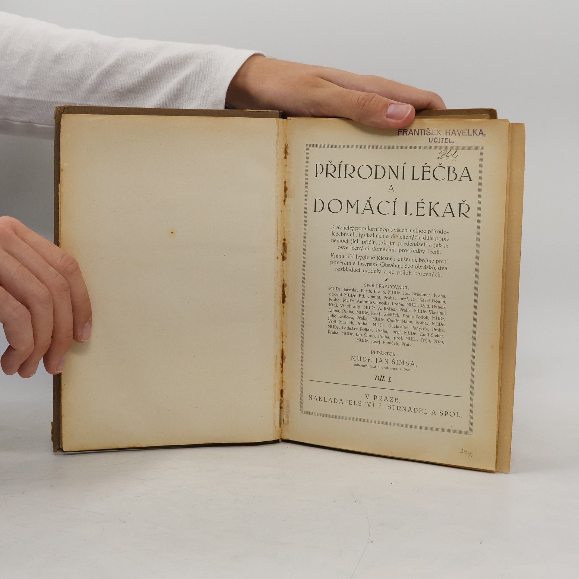 Jan Šimsa Přírodní léčba a domácí lékař I.
