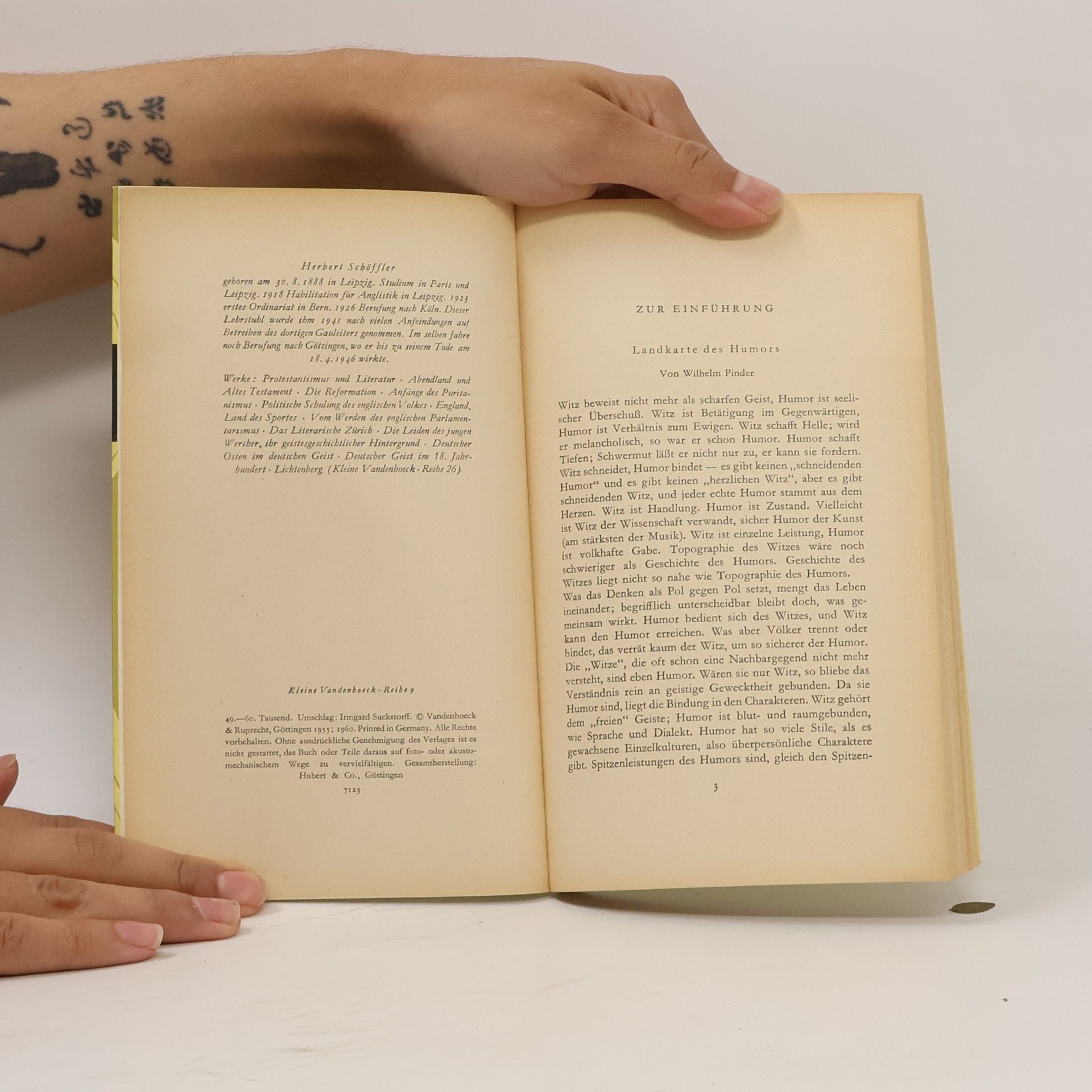 Herbert Schöffler Kleine Geographie des deutschen Witzes