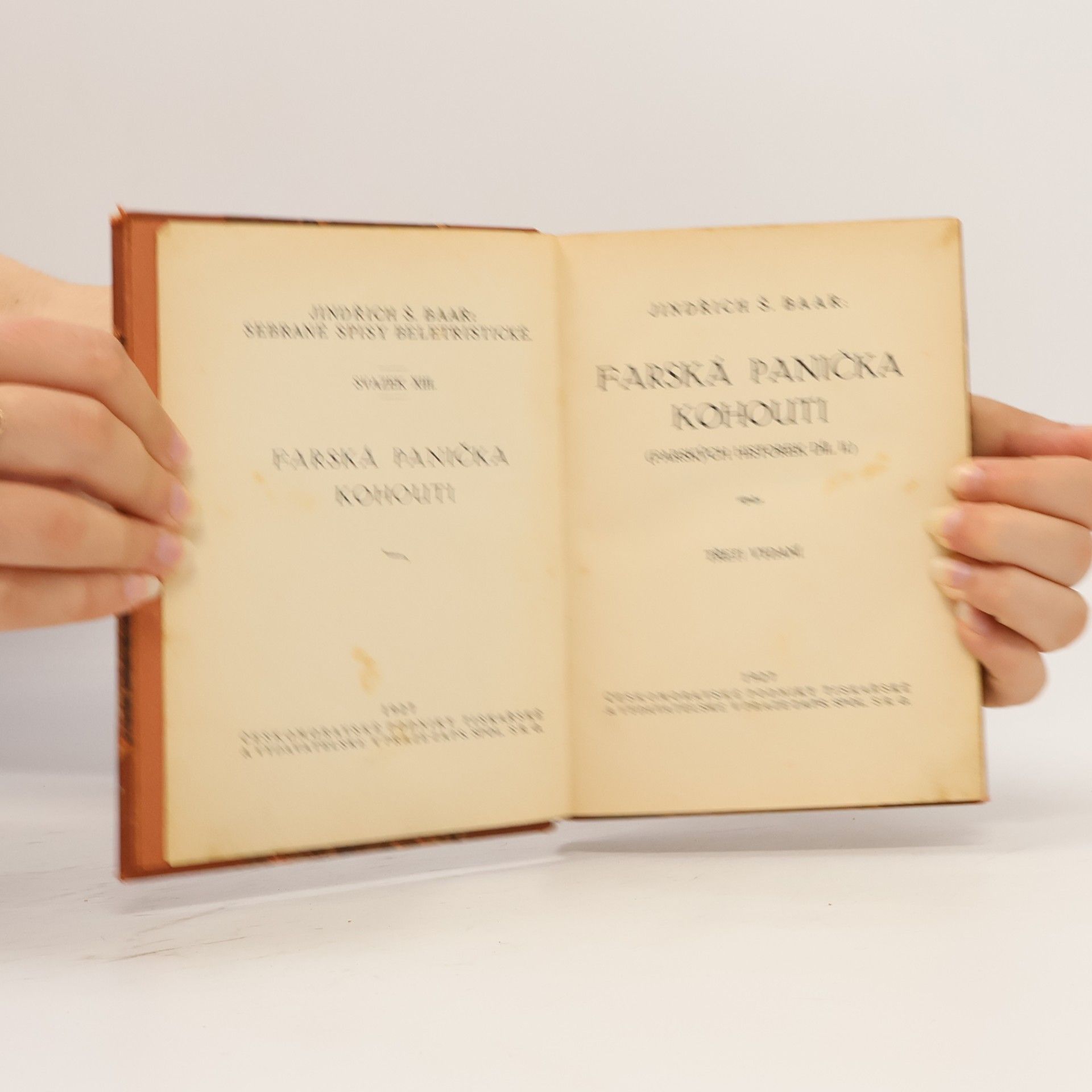 Jindřich Šimon Baar Farská panička. Kohouti