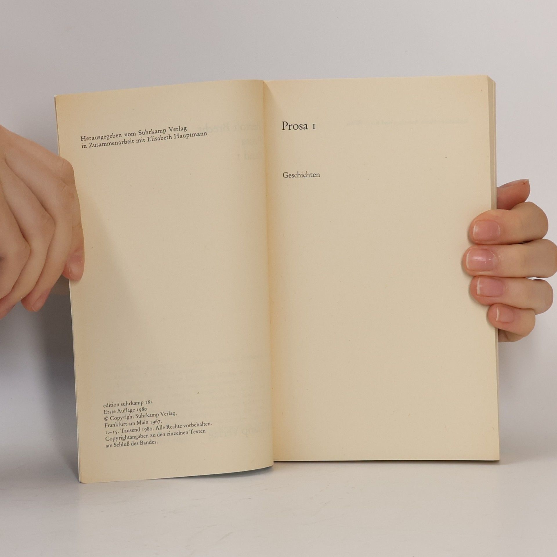 Bertolt Brecht Prosa Band 1-4