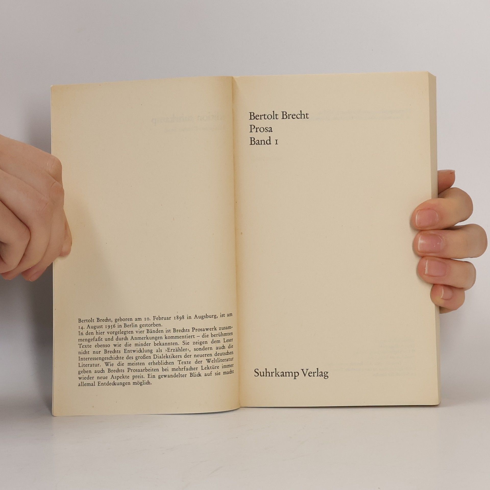 Bertolt Brecht Prosa Band 1-4