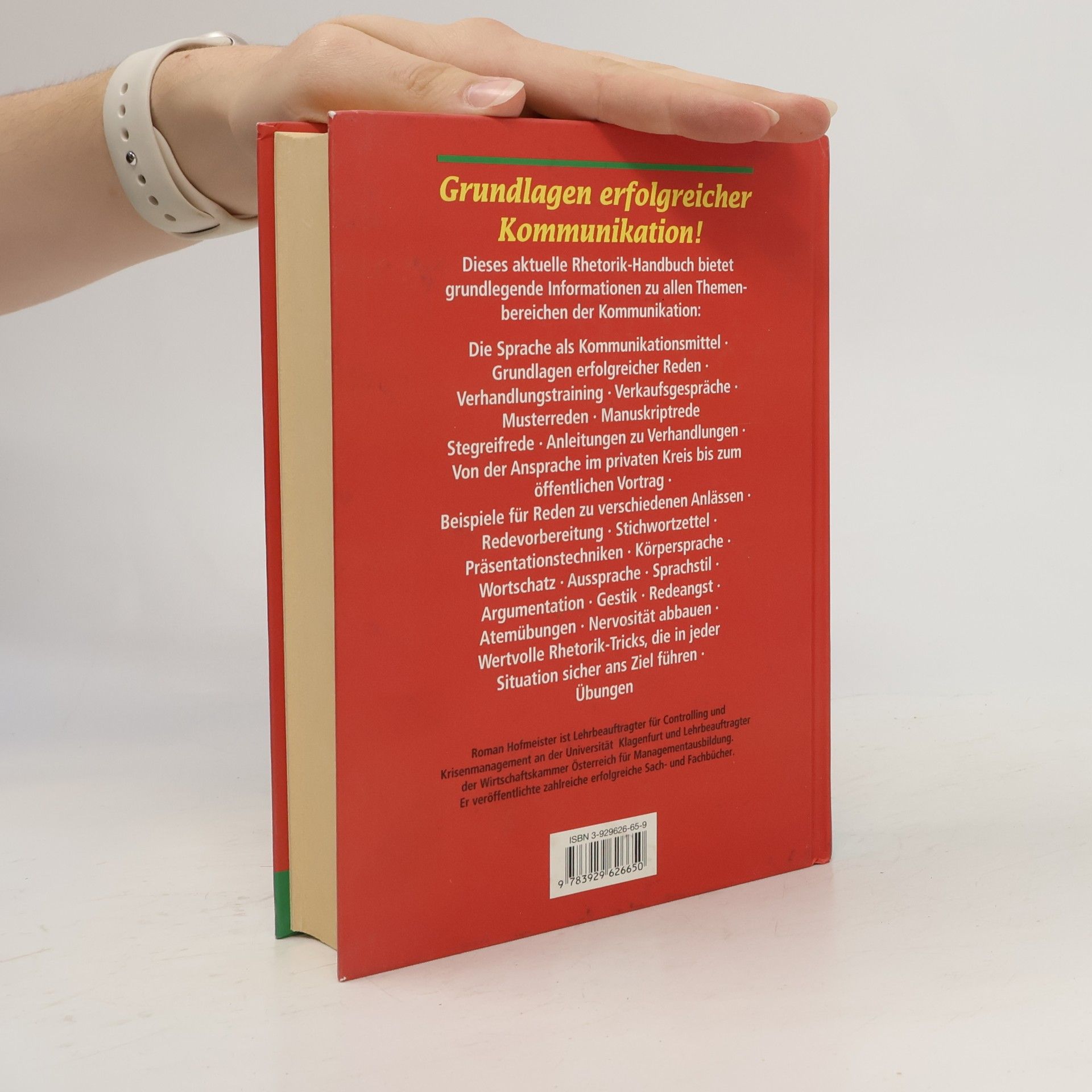 Roman Hofmeister Handbuch der Redekunst