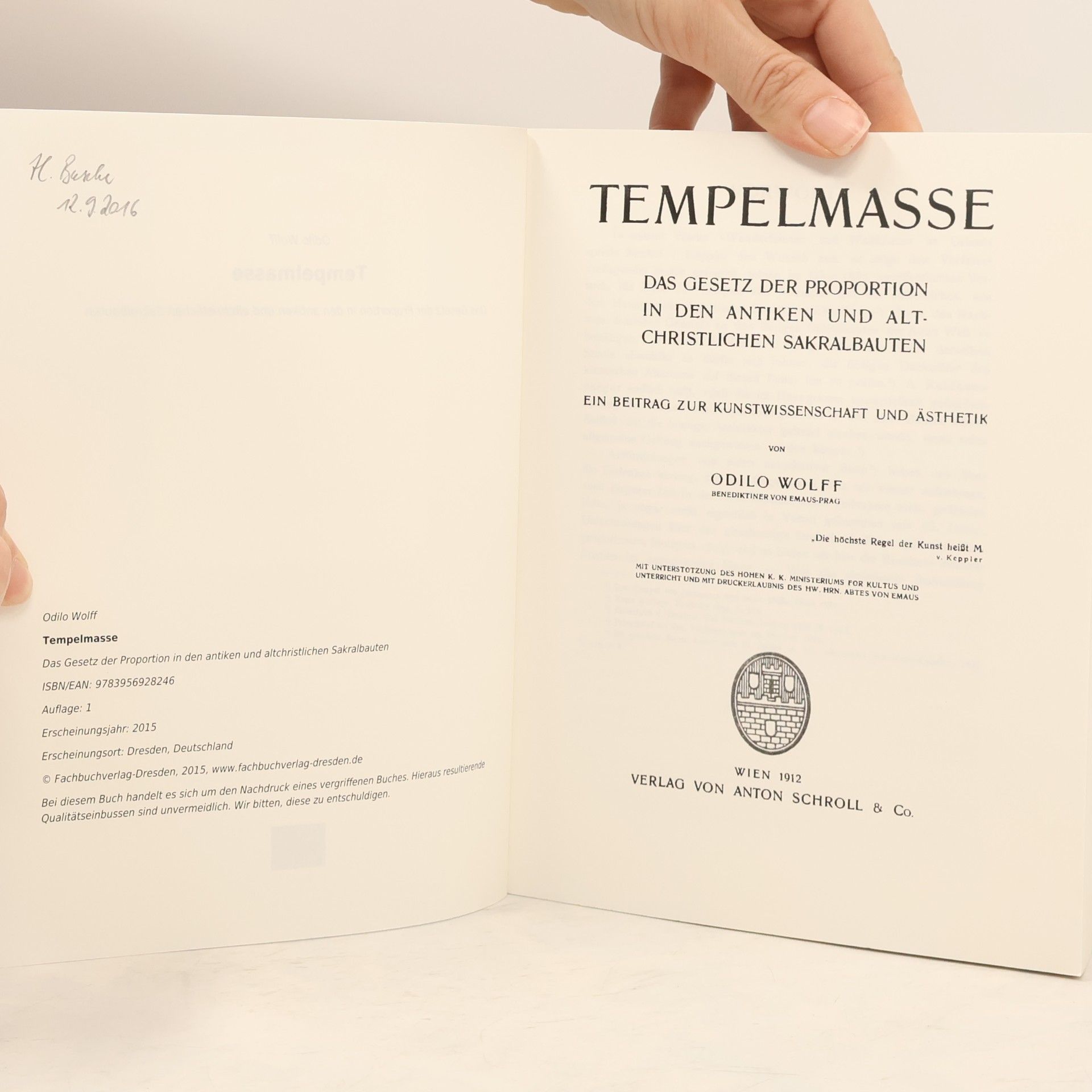 Odilo Wolff Tempelmasse
