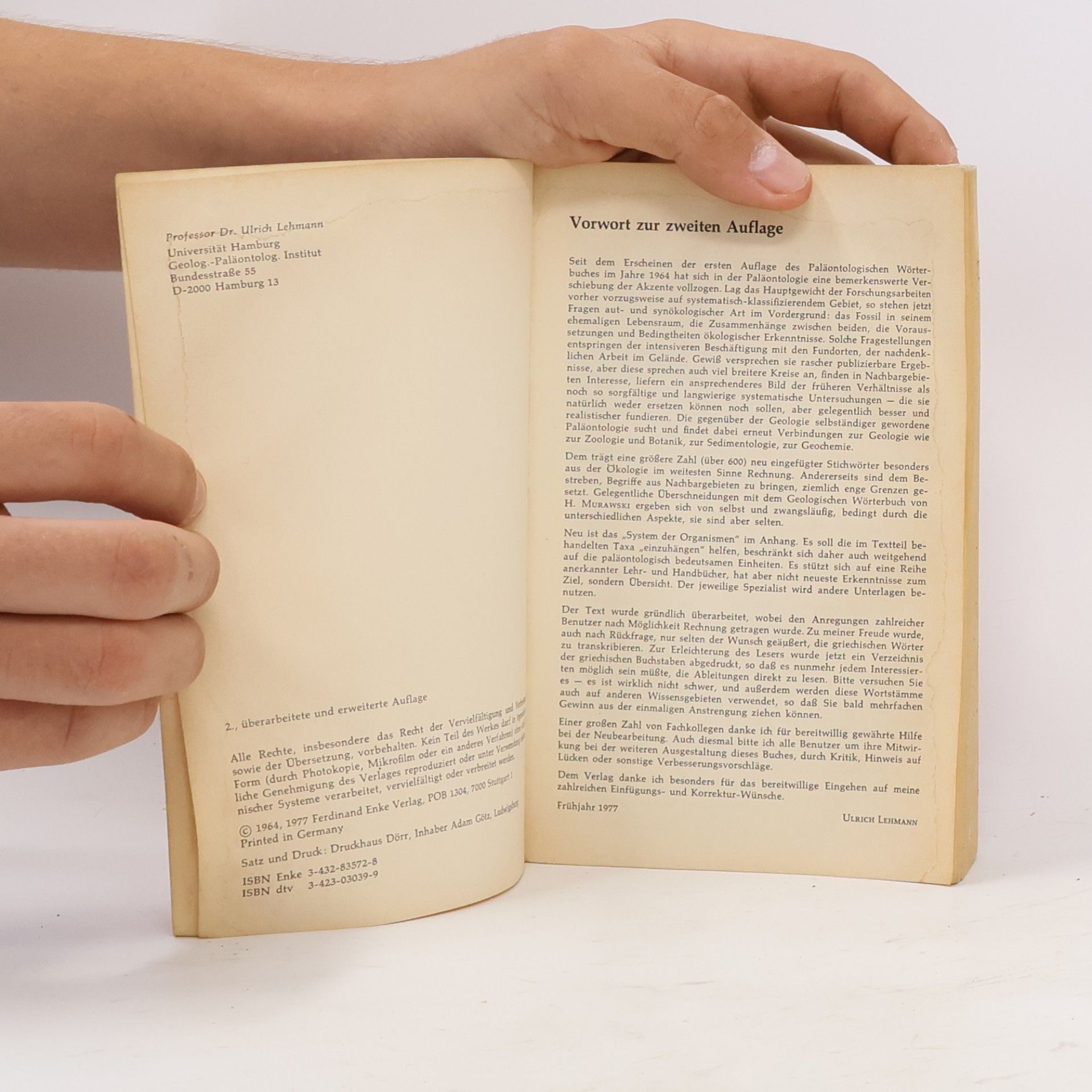 Ulrich Lehmann dtv Nachschlagewerke: Paläontologisches Wörterbuch