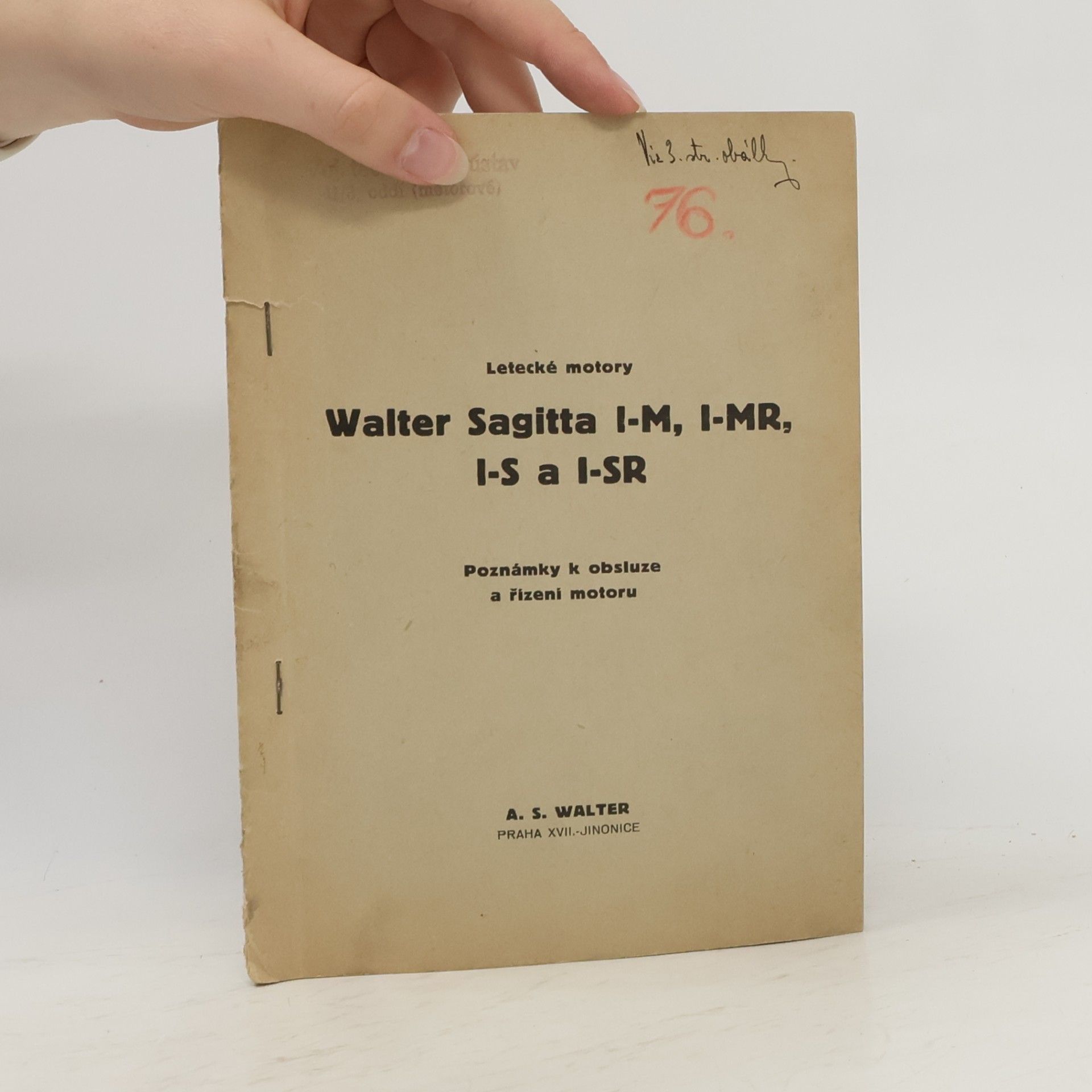 Autorenkollektiv Letecké motory Walter Sagitta I-M, I-MR, I-S a I-SR