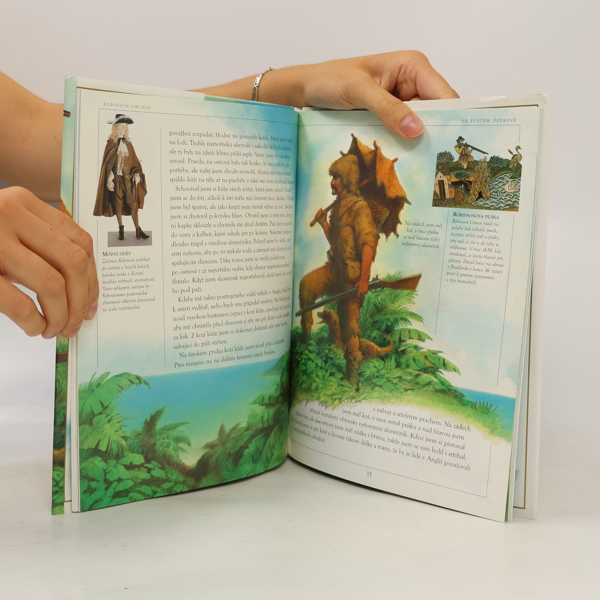 Daniel Defoe Robinson Crusoe. Klasický příběh obohacený o zajímavá fakta a fotografie