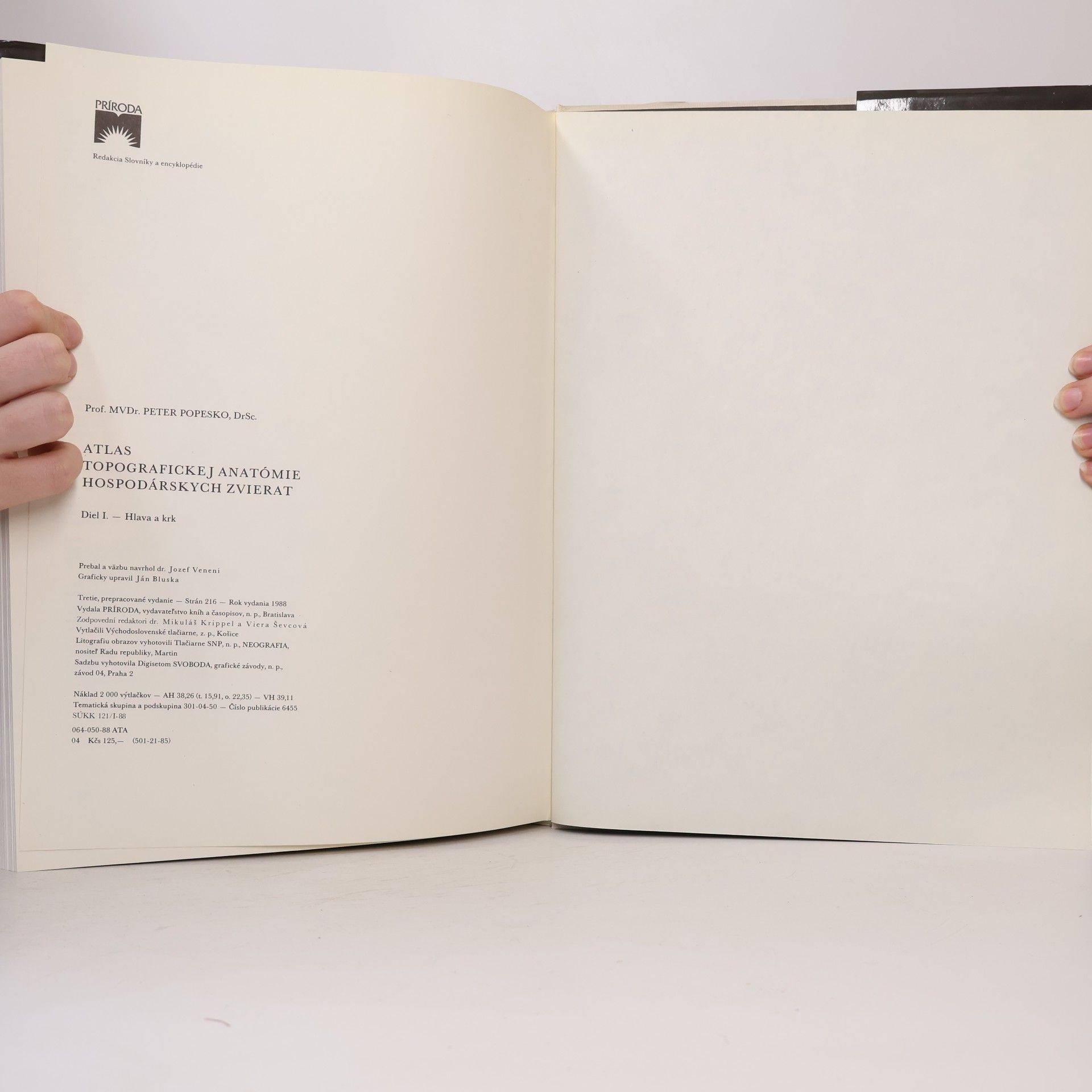 Peter Popesko Atlas topografickej anatómie hospodárskych zvierat. I. -Hlava a krk