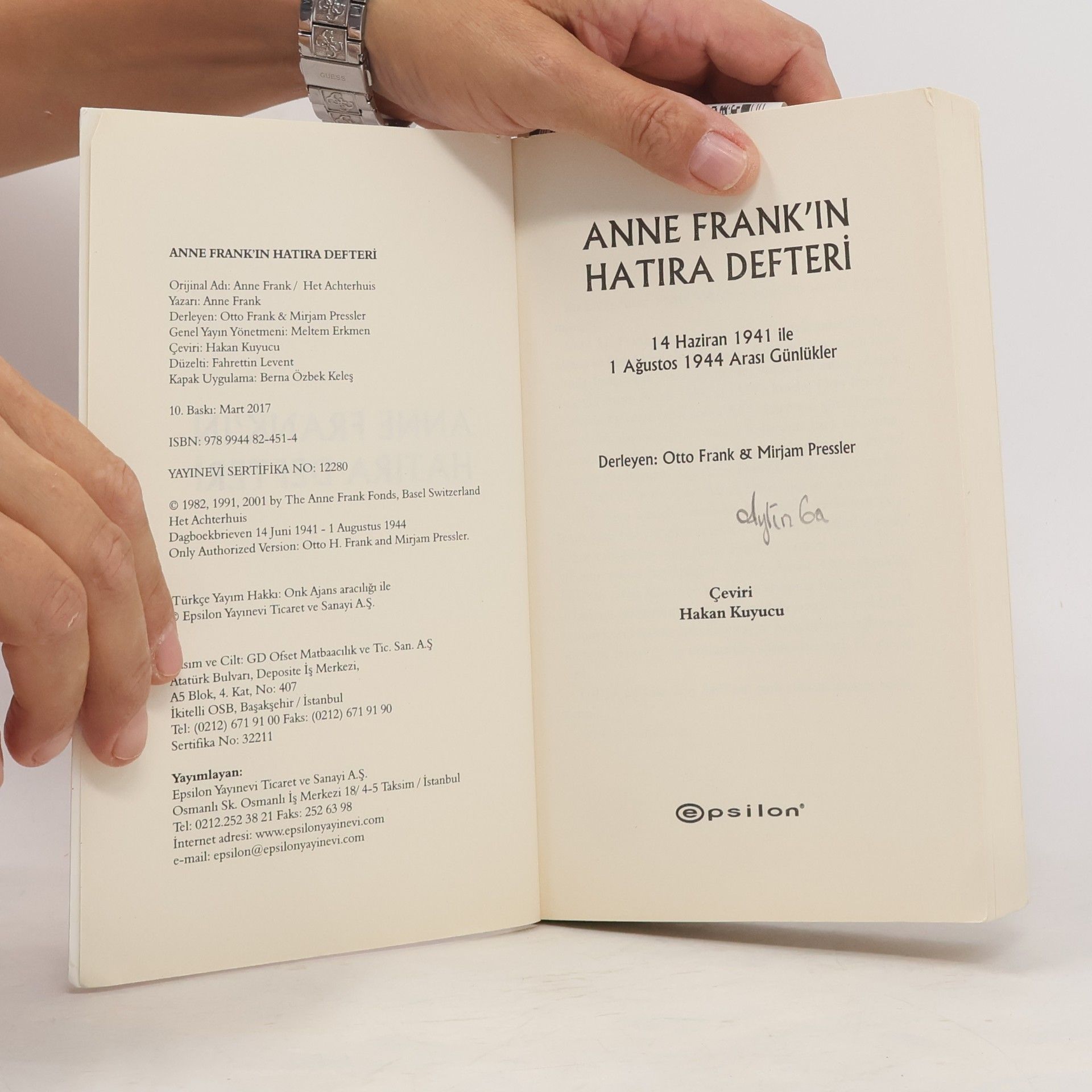 Anne Frank Anne Frank'in Hatira Defteri