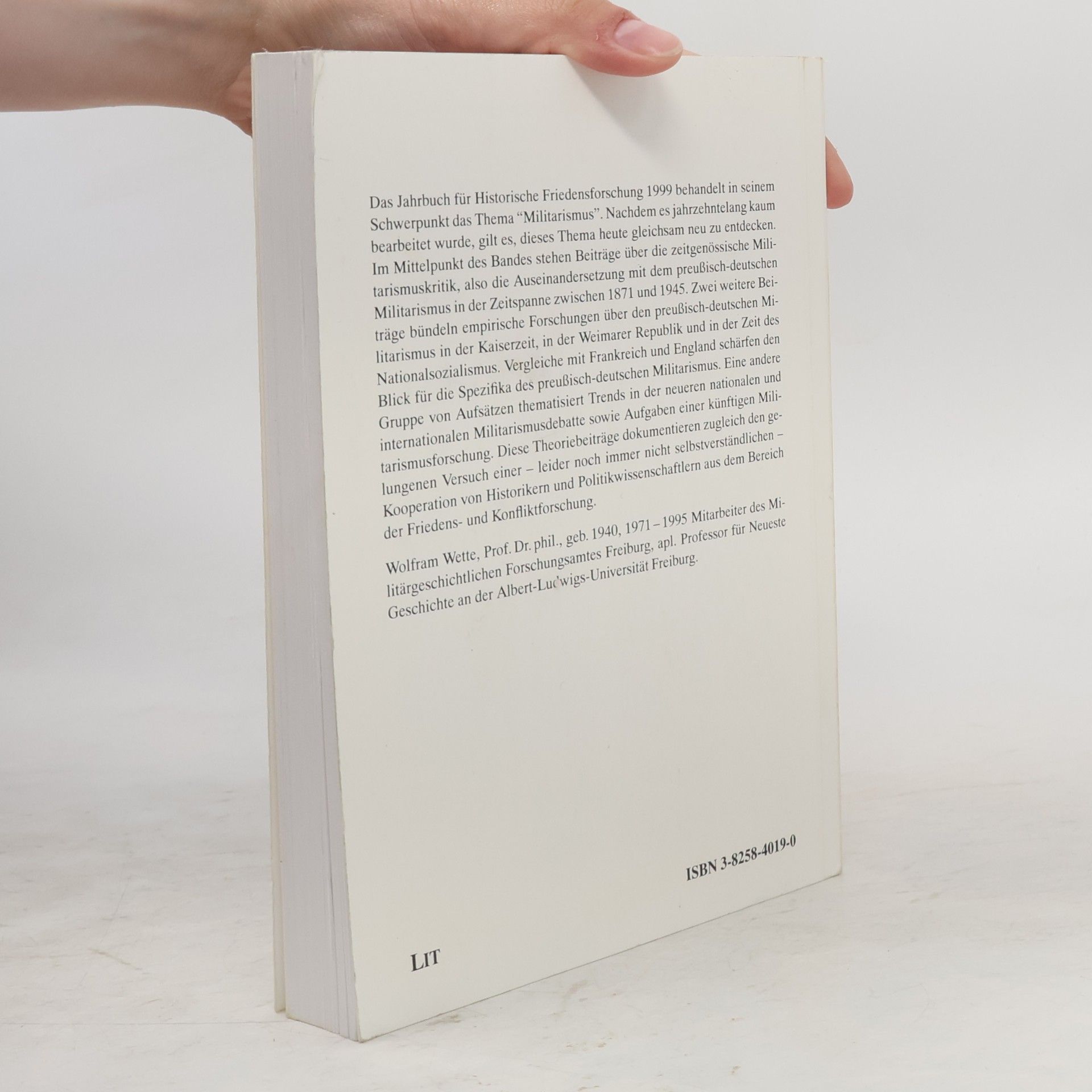 Wolfram Wette Jahrbuch für Historische Friedensforschung - 1999: Militarismus in Deutschland 1871 bis 1945