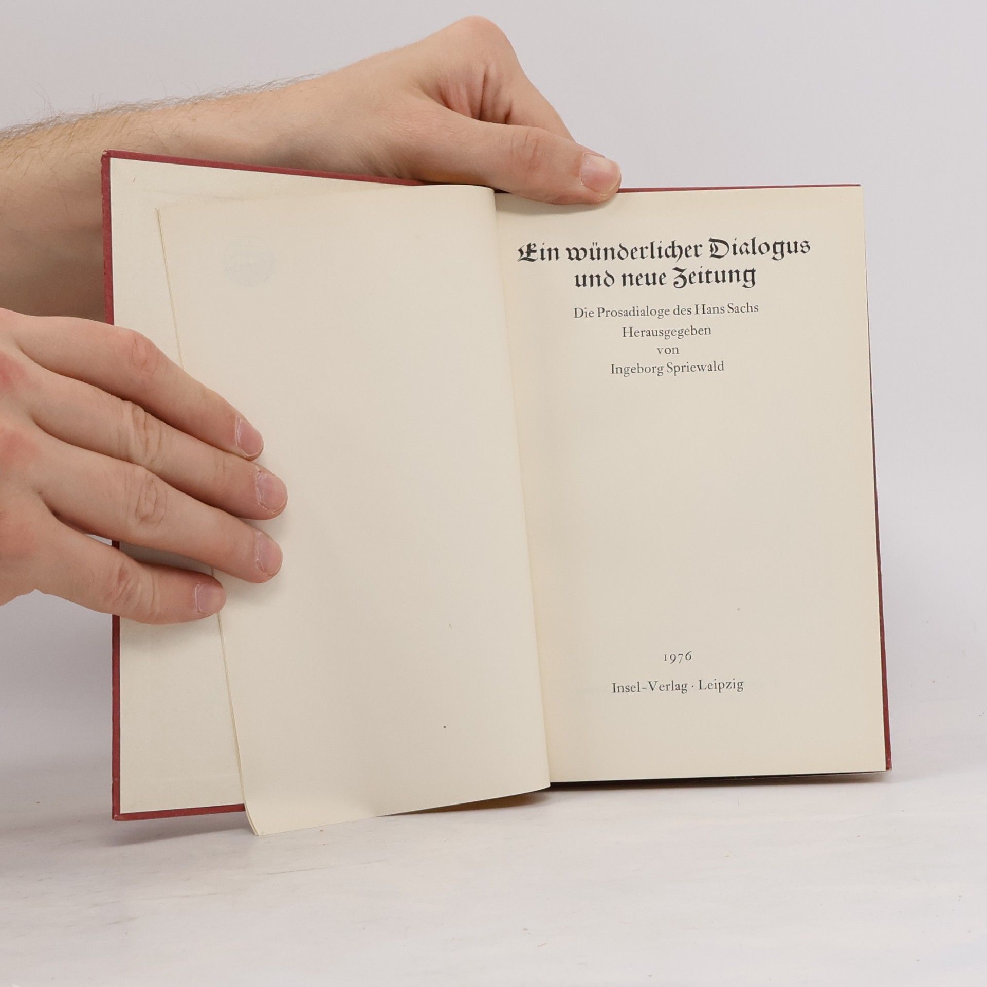 Hans Sachs Ein wünderlicher Dialogus und neue Zeitung