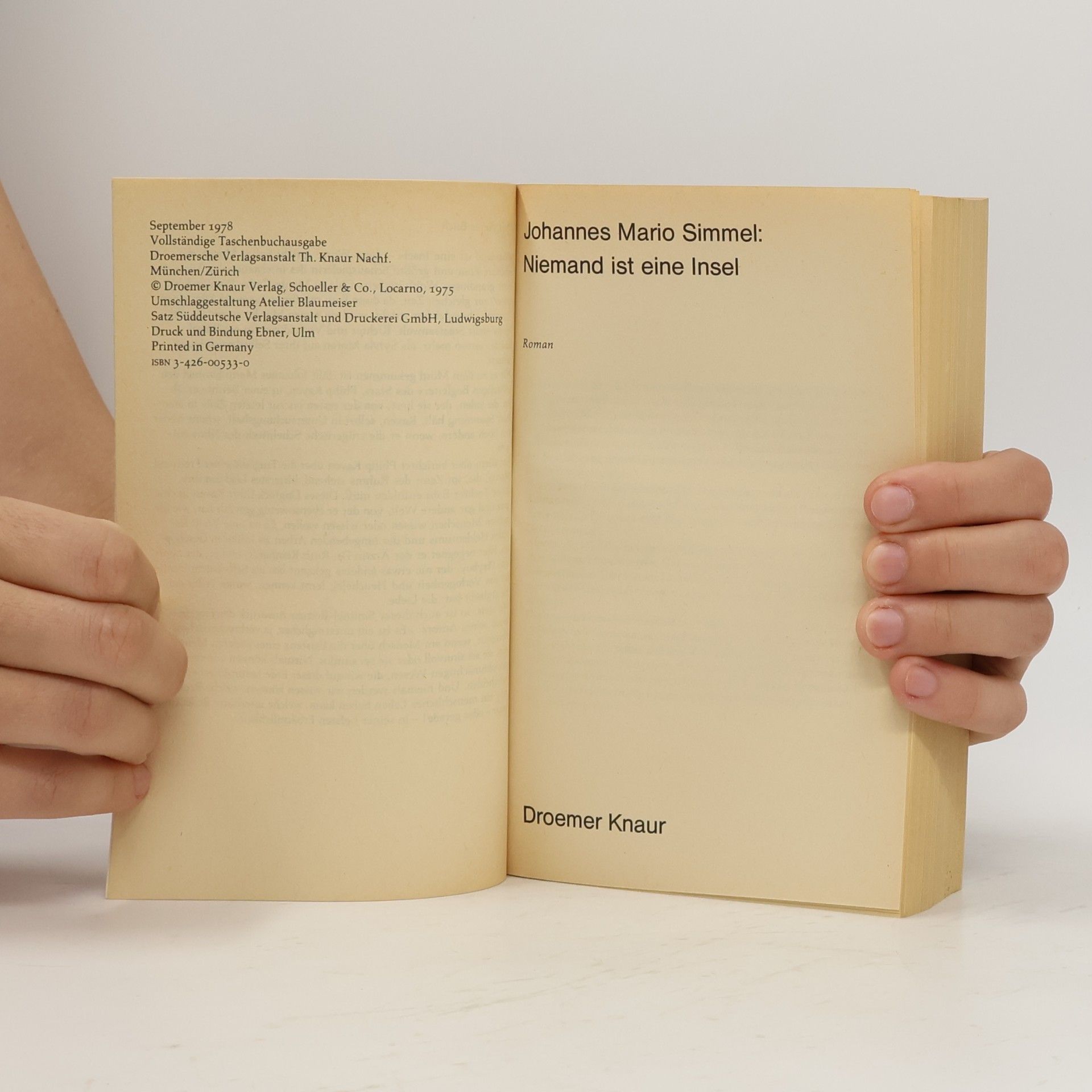 Johannes Mario Simmel Niemand ist eine Insel
