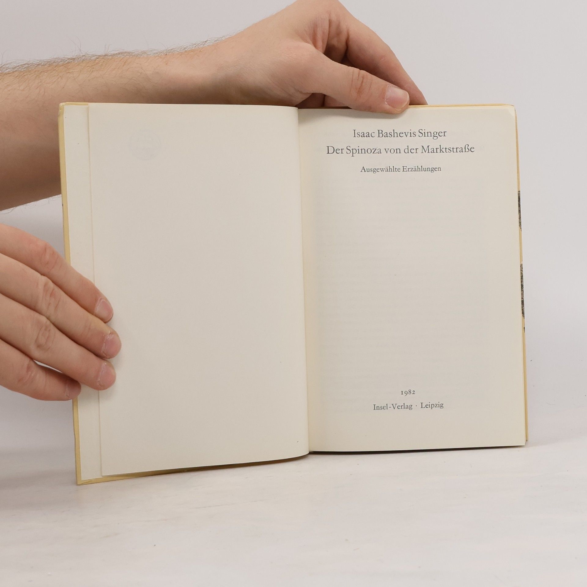 Isaac Bashevis Singer Der Spinoza von der Marktstrasse