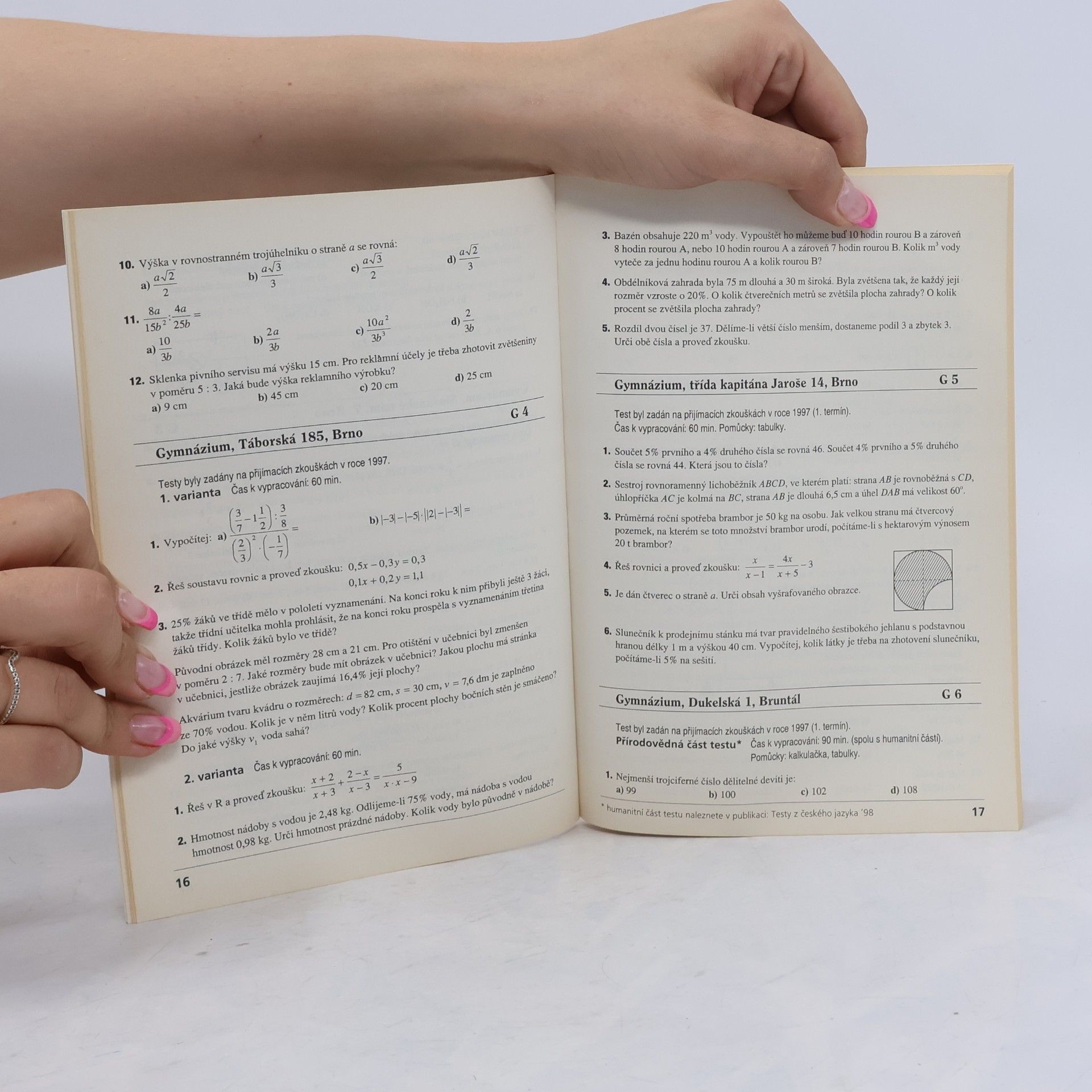 Maria Mikušová Testy z matematiky '98