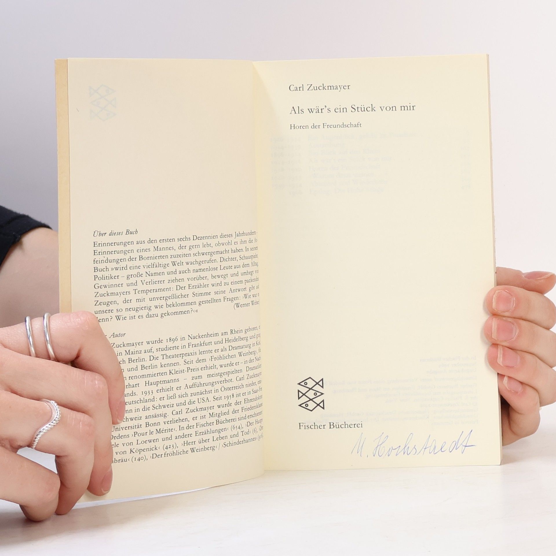 Carl Zuckmayer Als wär's ein Stück von mir Erinnerungen