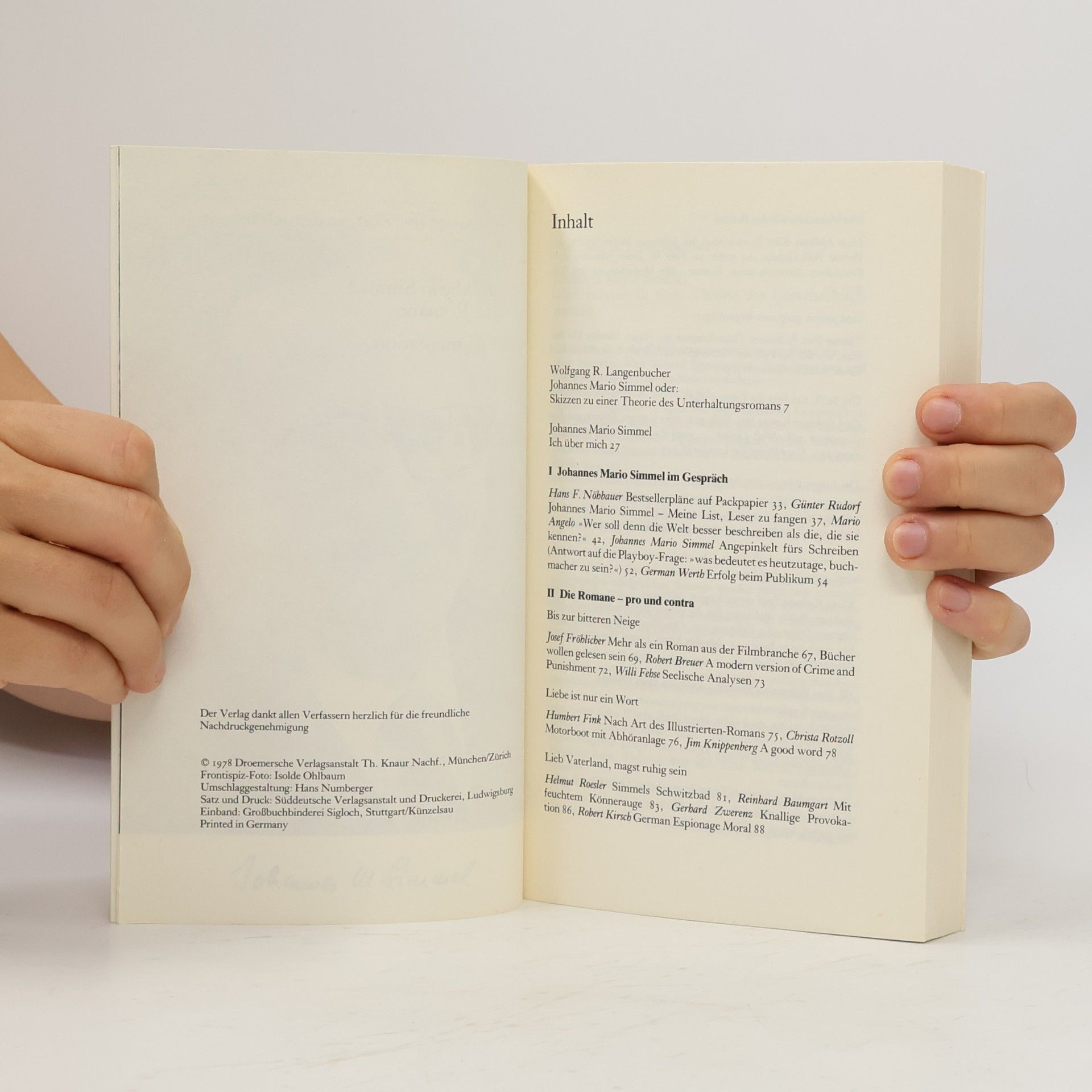 Autorenkollektiv Johannes Mario Simmel und seine Romane
