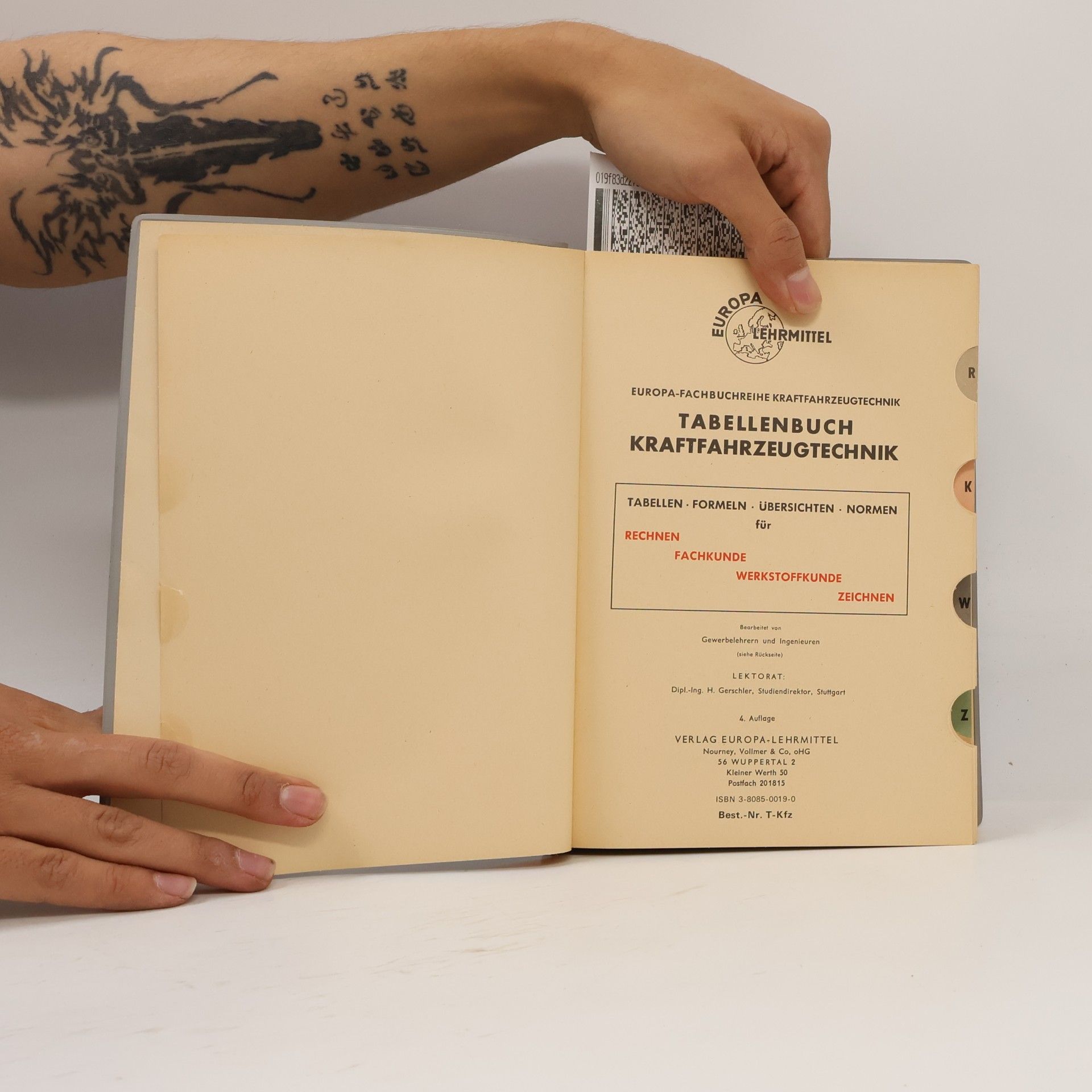 H. Gerschler Tabellenbuch Kraftfahrzeugtechnik Tabellen. Formeln Übersichten Normen